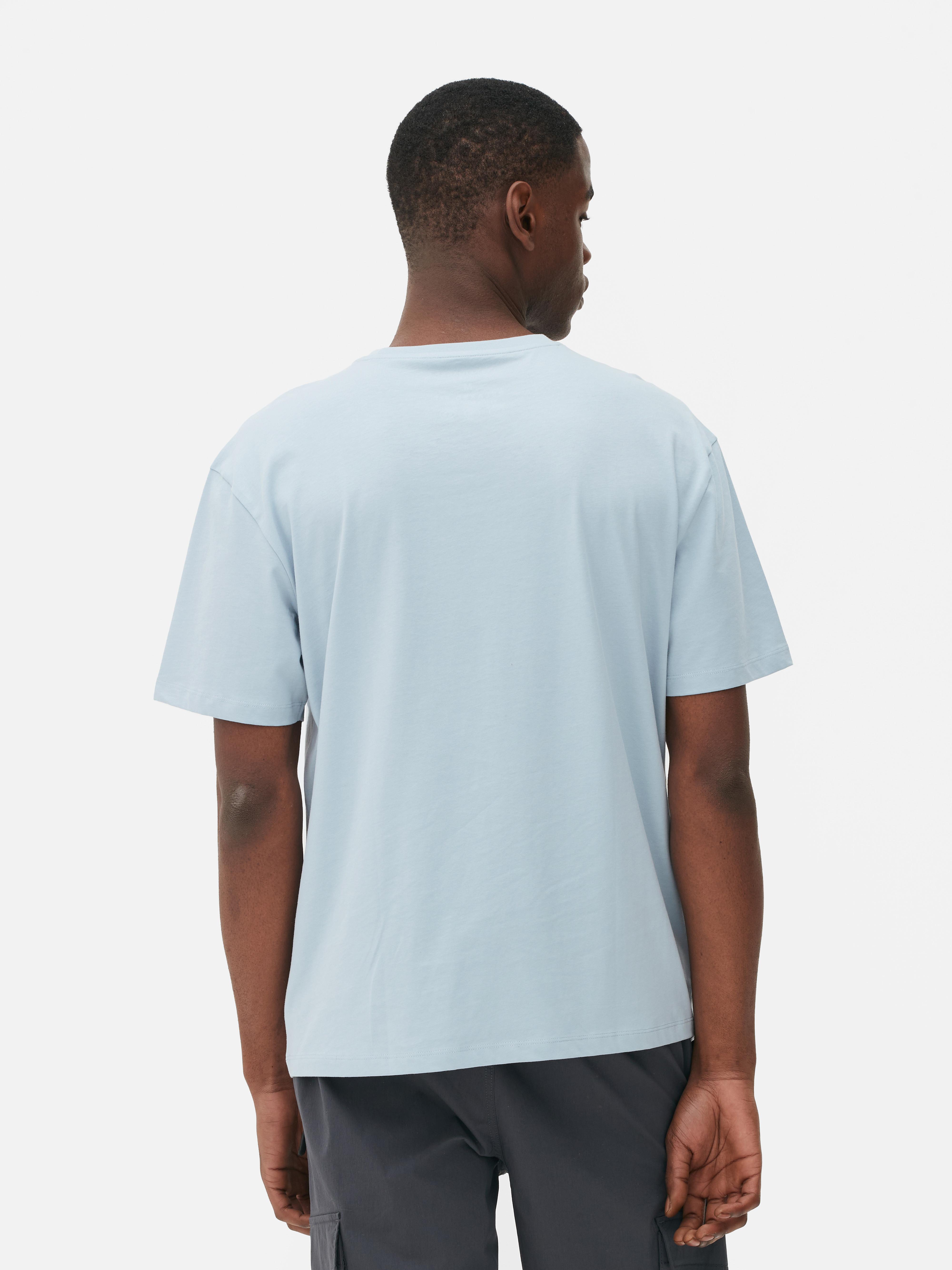 Men's Light Blue Relaxed Cotton T-Shirt | Primark