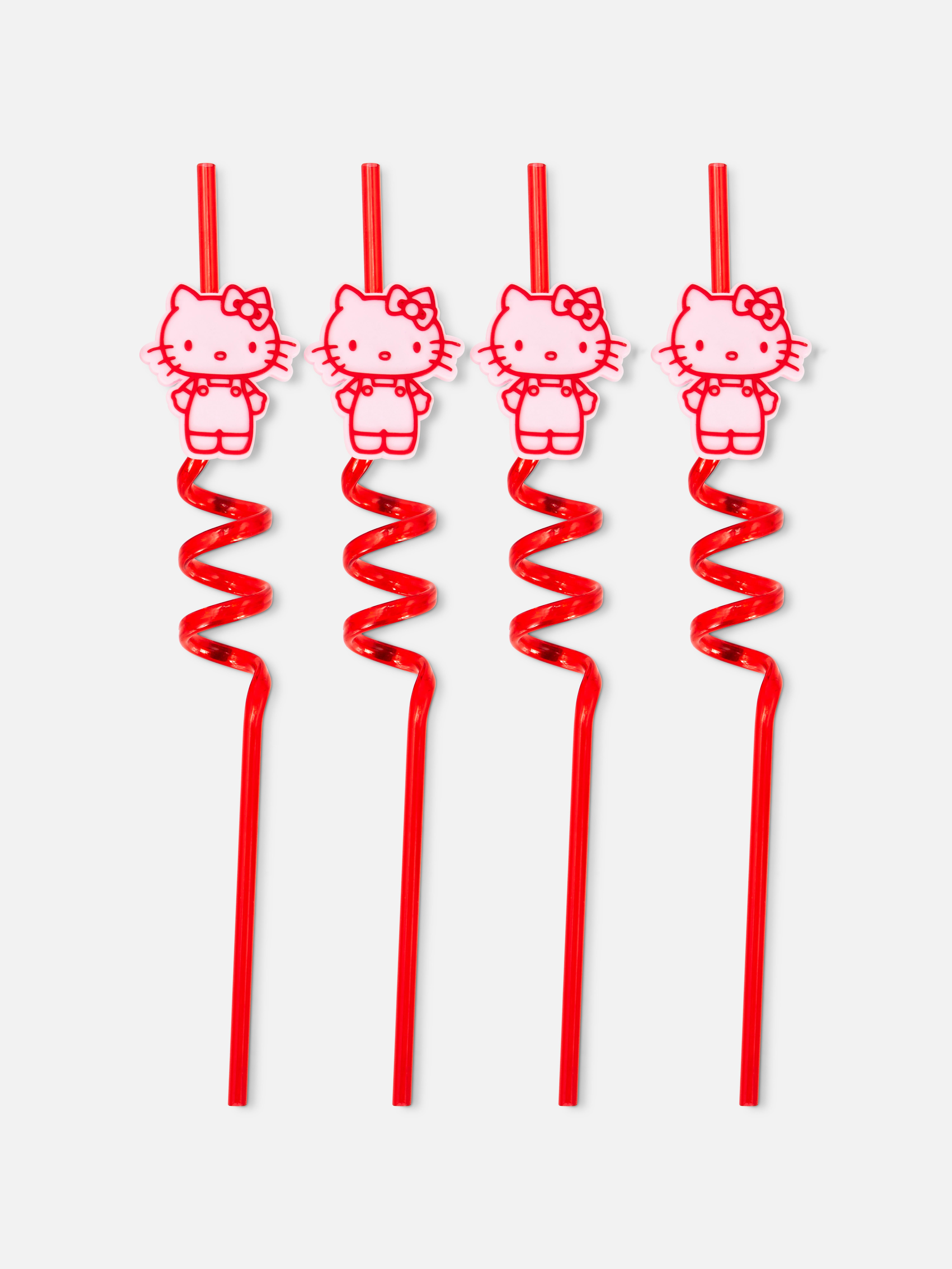 4pk Hello Kitty Spiral Straws