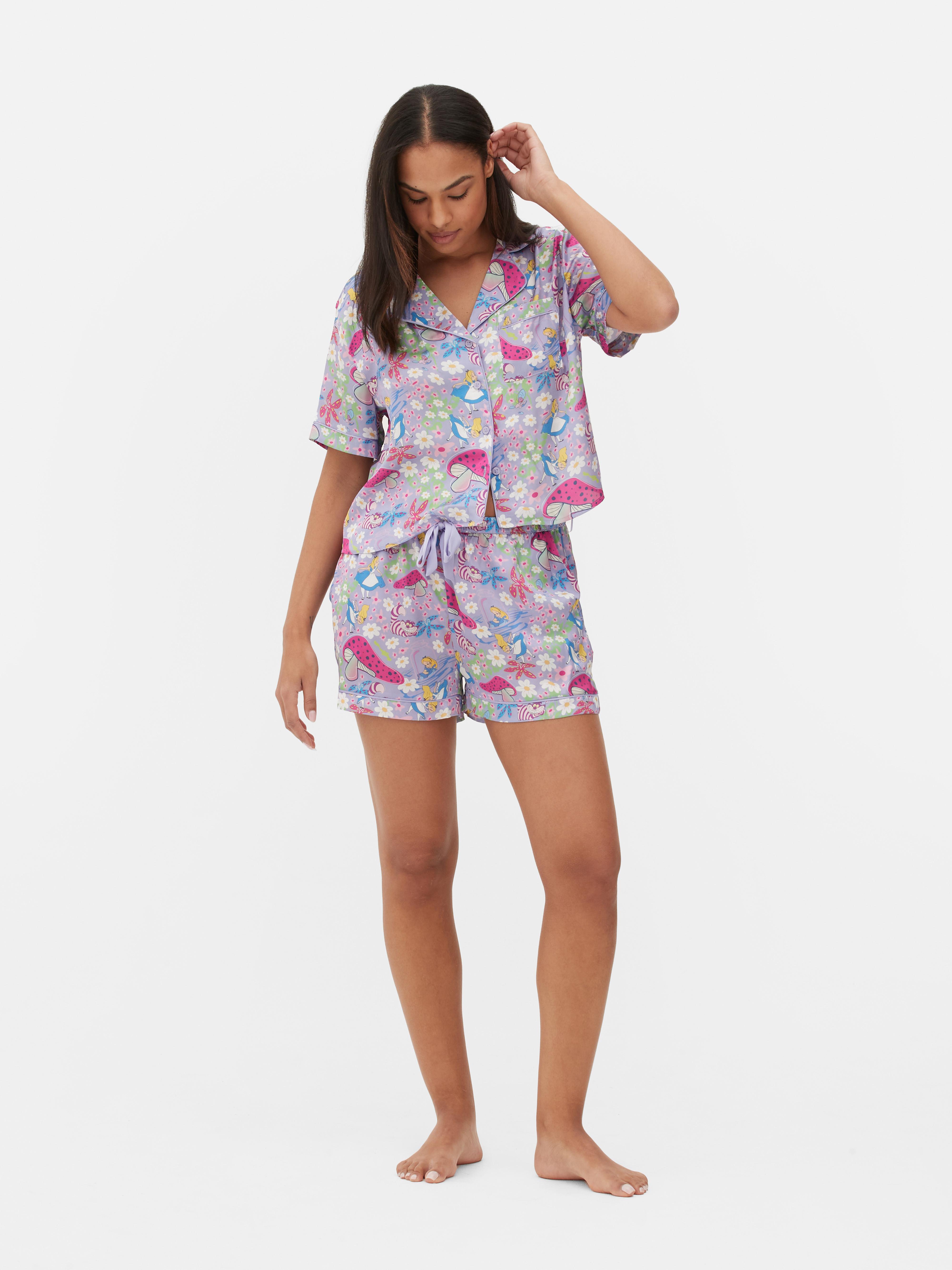 Disney s Alice in Wonderland Satin Pajama Set Primark