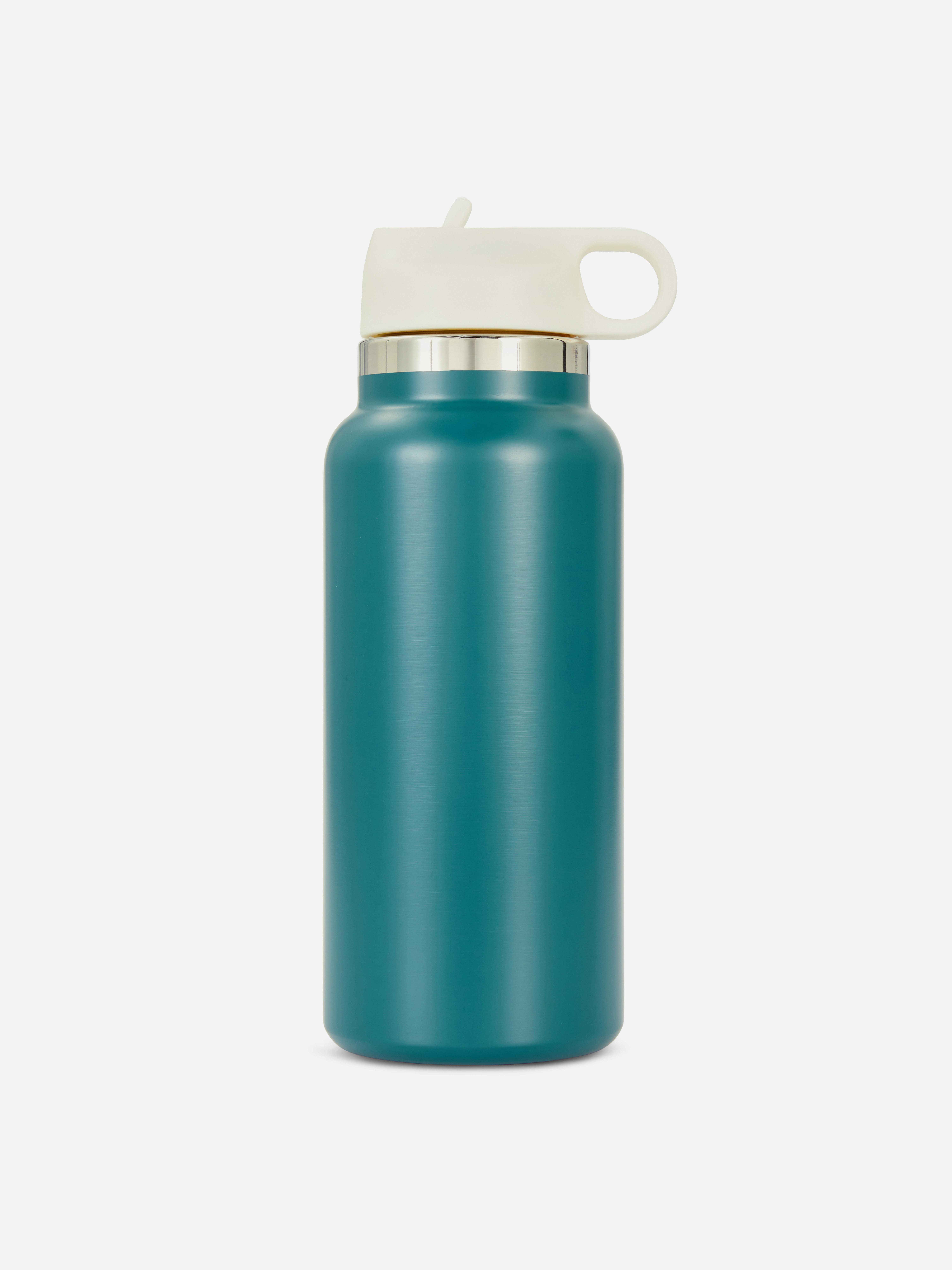 Blue Colour Block Straw Water Bottle Penneys