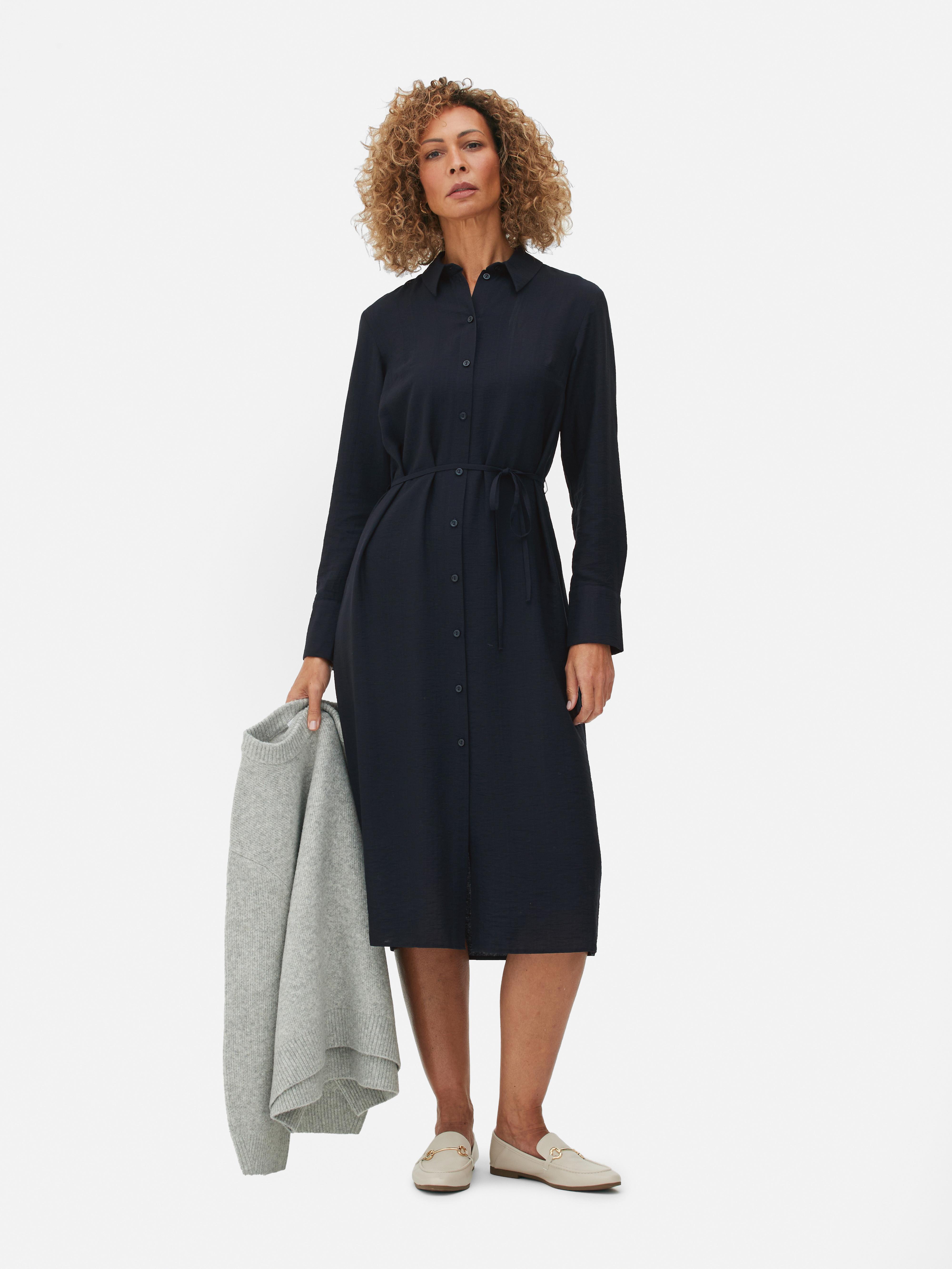 Bamby Tiered Midi Shirt Dress – Bande Studio