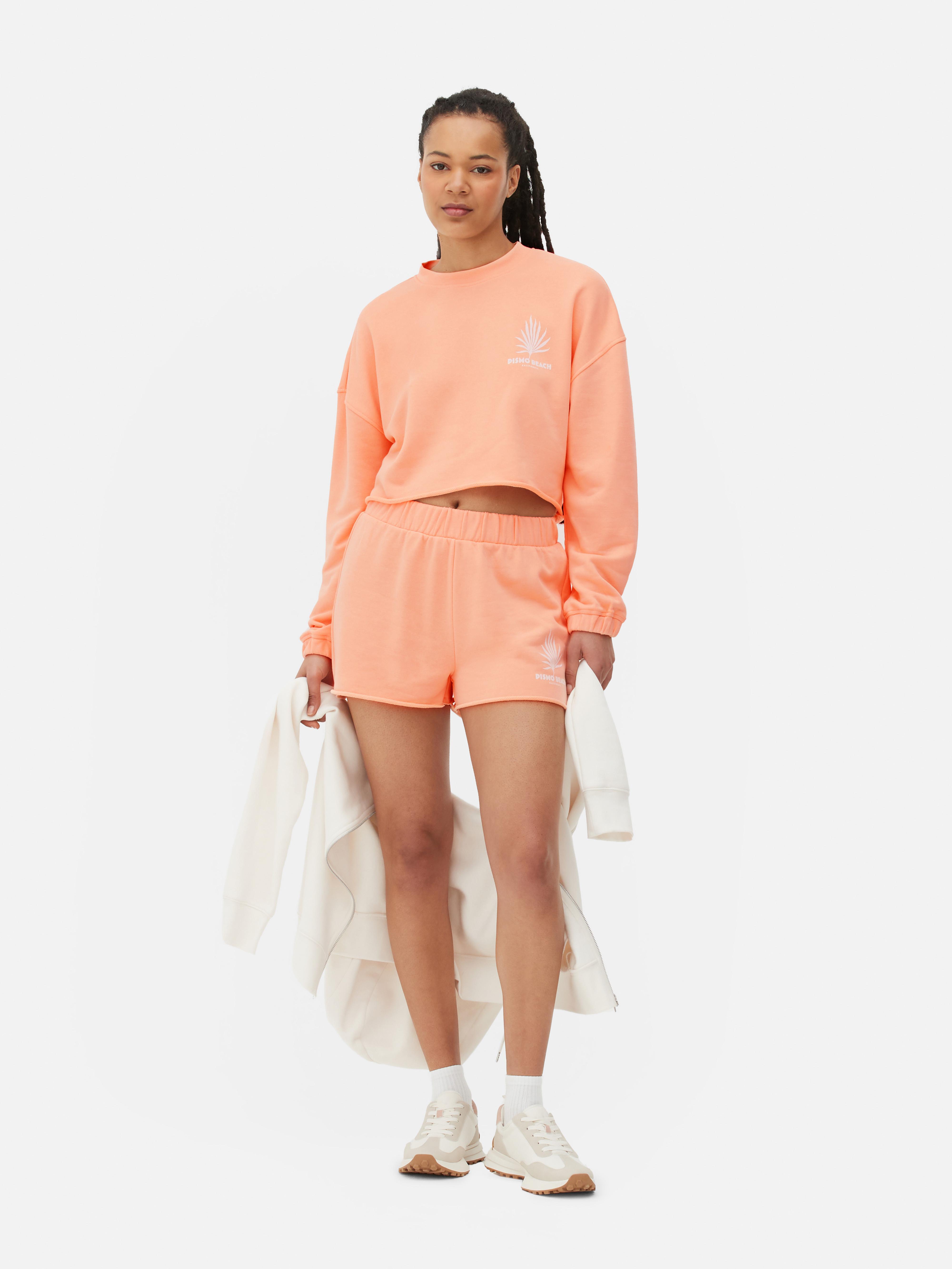 Womens Coral Co-ord Pismo Beach Cropped Sweatshirt | Primark