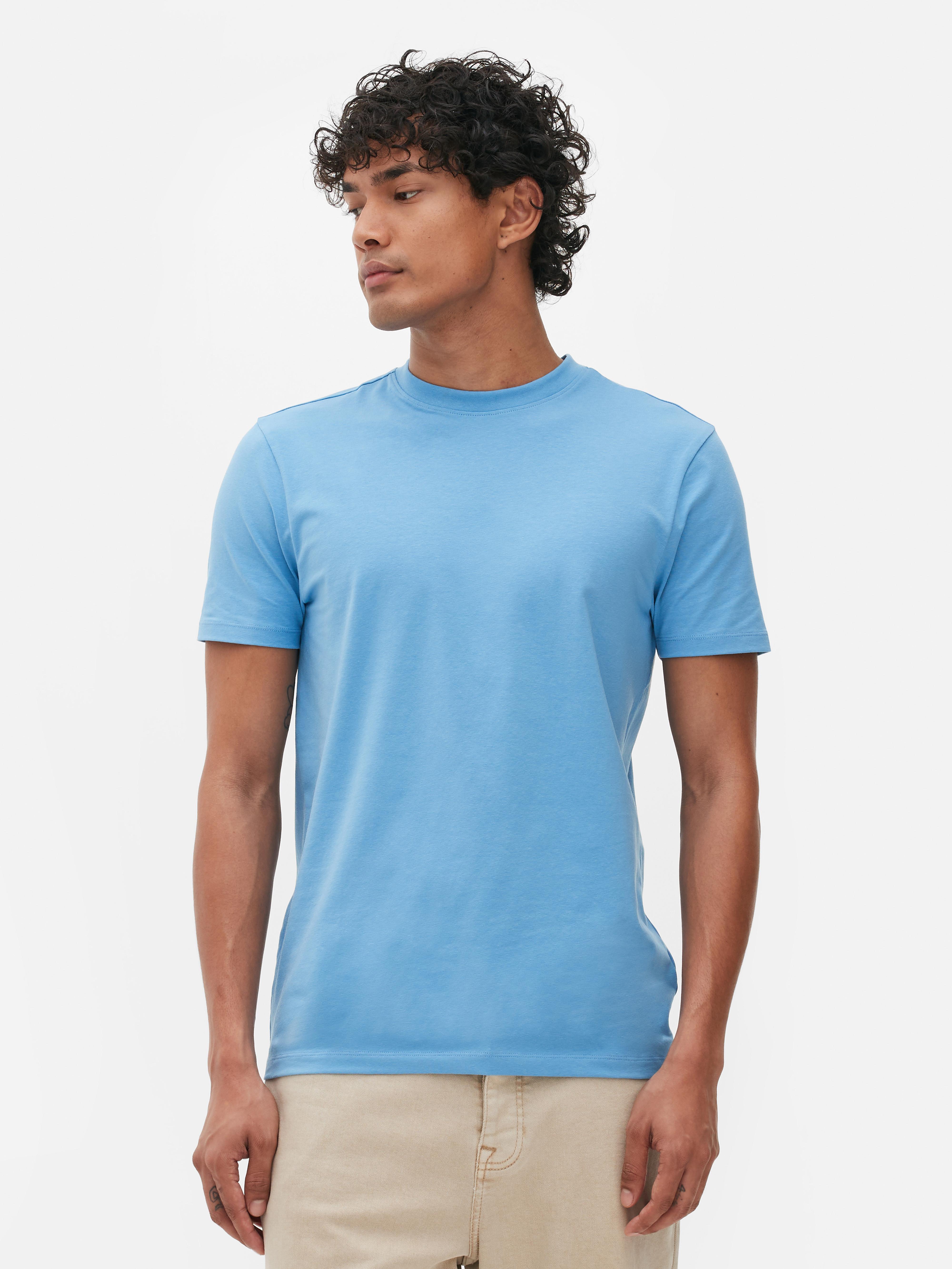 Men's Light Blue Classic Stretch T-Shirt | Primark