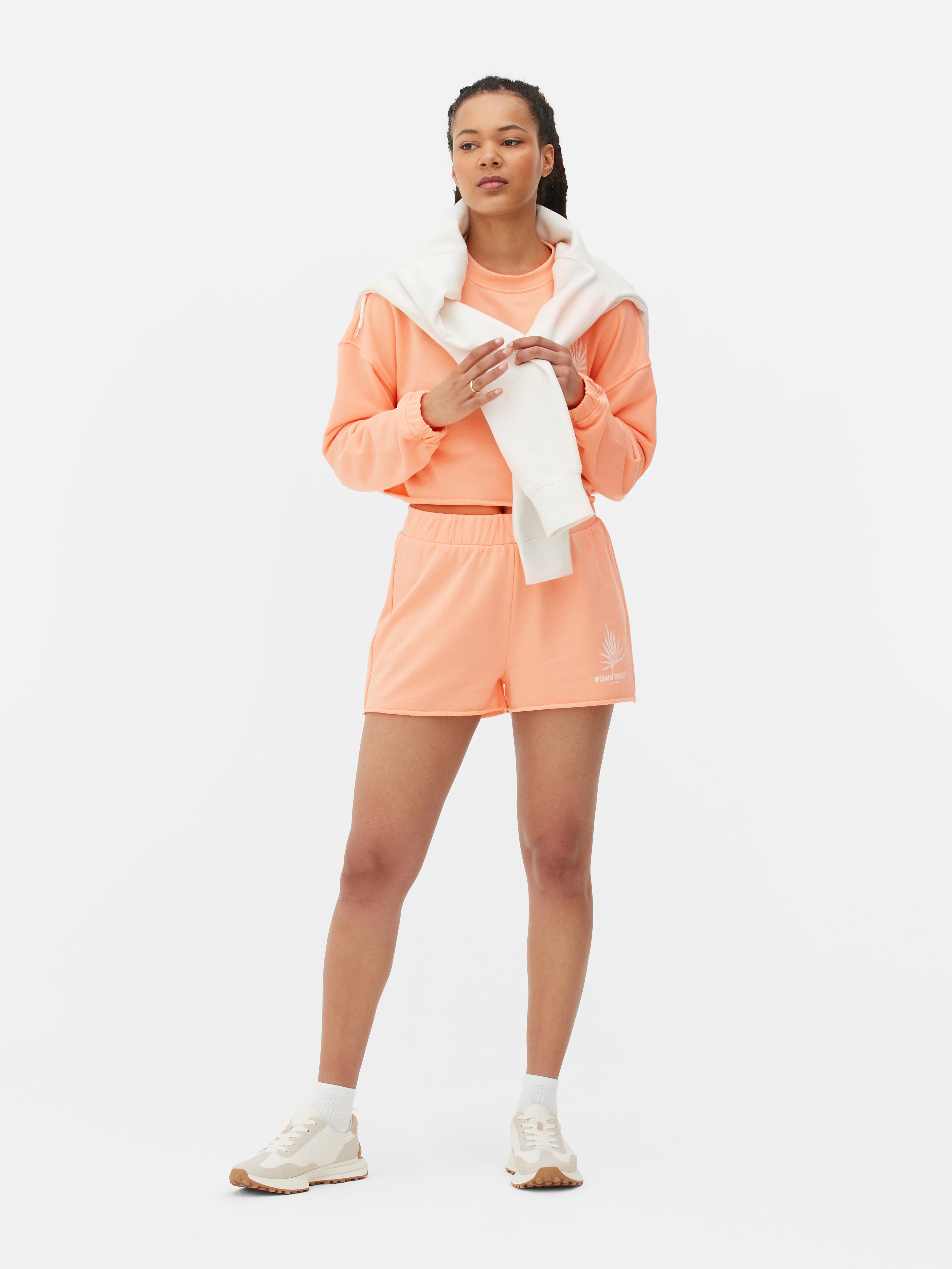 Womens Coral Coord Graphic Running Shorts Primark