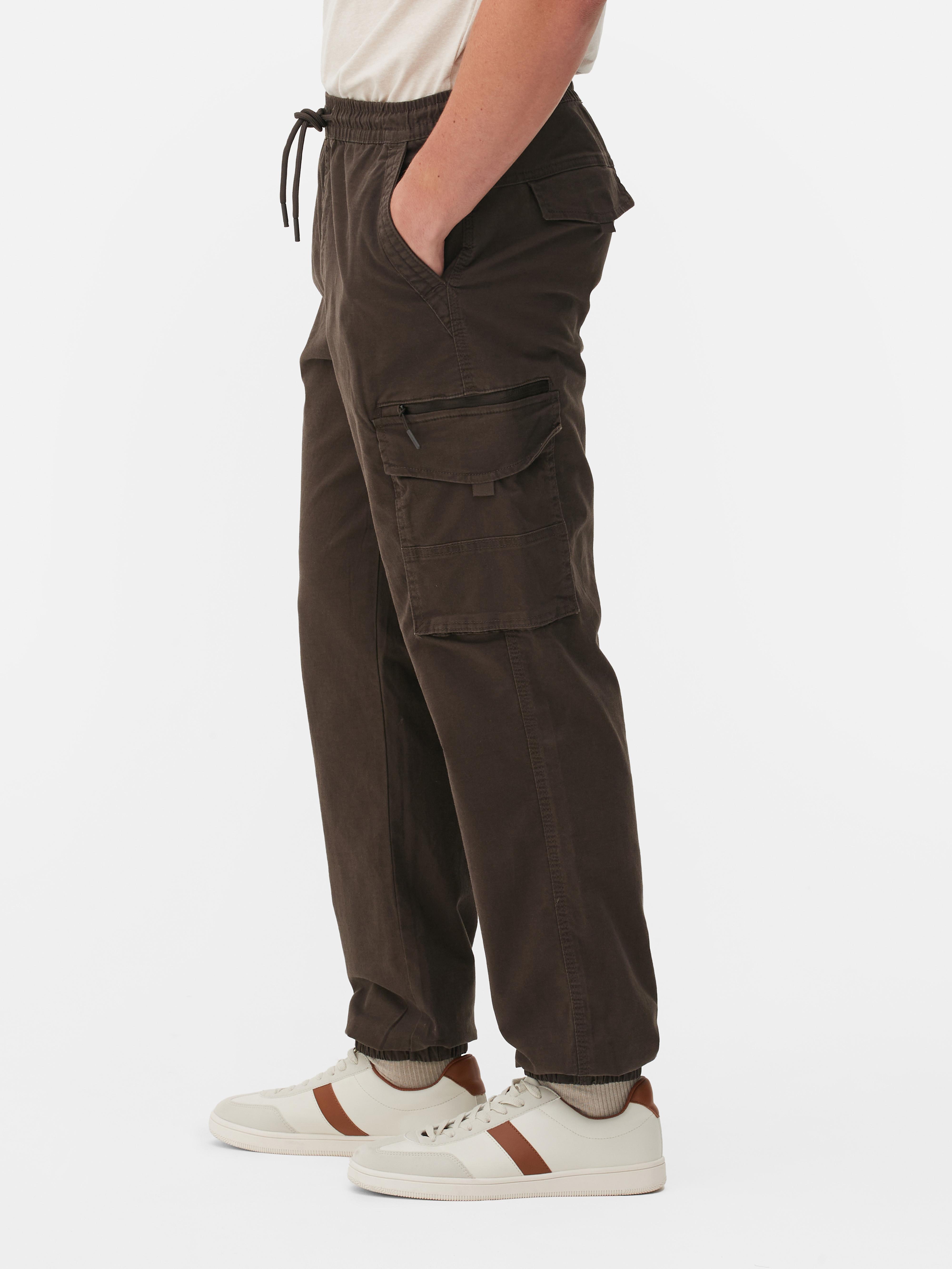 Pantalon cargo resserrés aux chevilles en coton pour homme taille