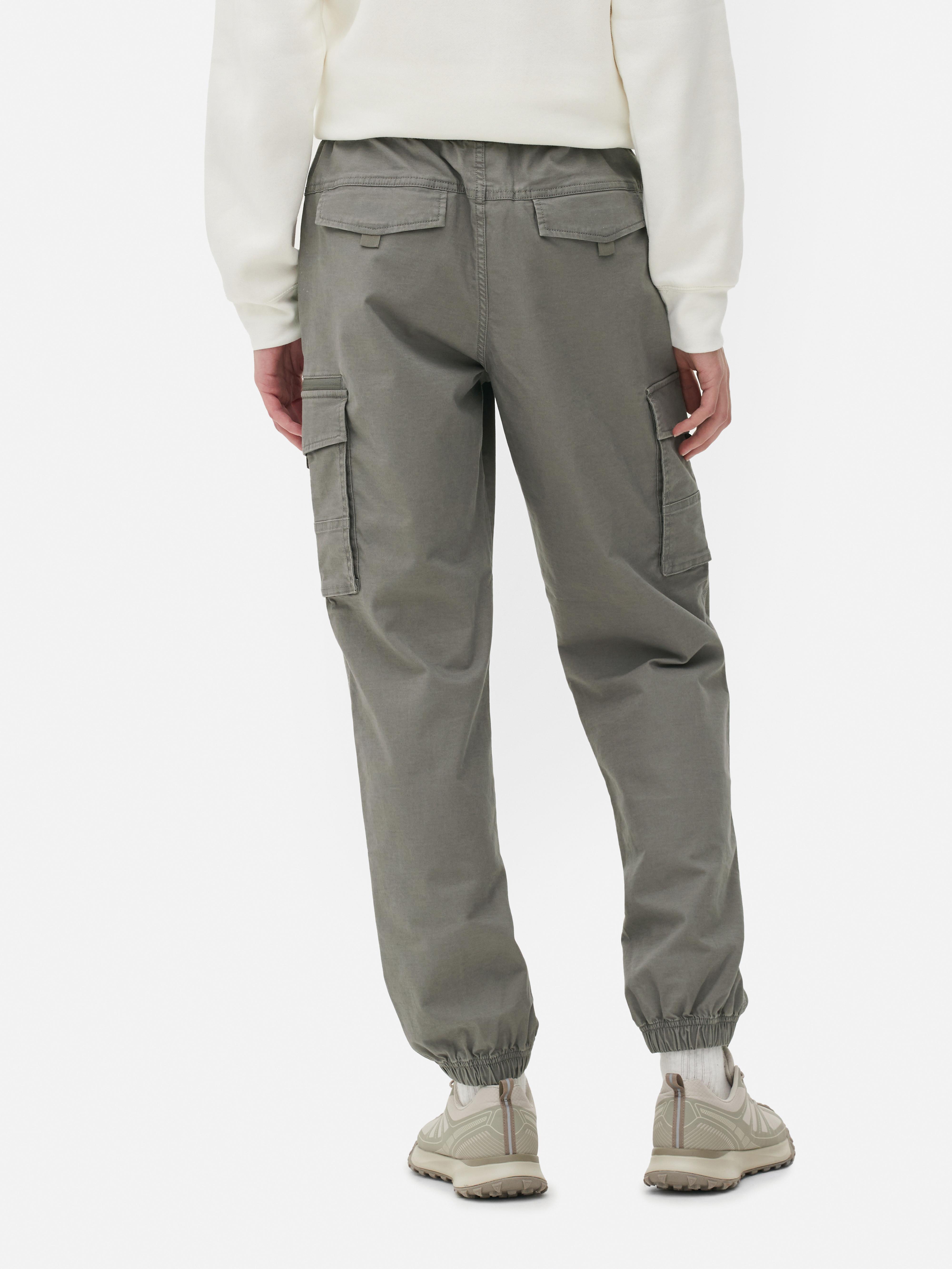 Mens Light Grey Relaxed Cuff Cargo Trousers | Primark