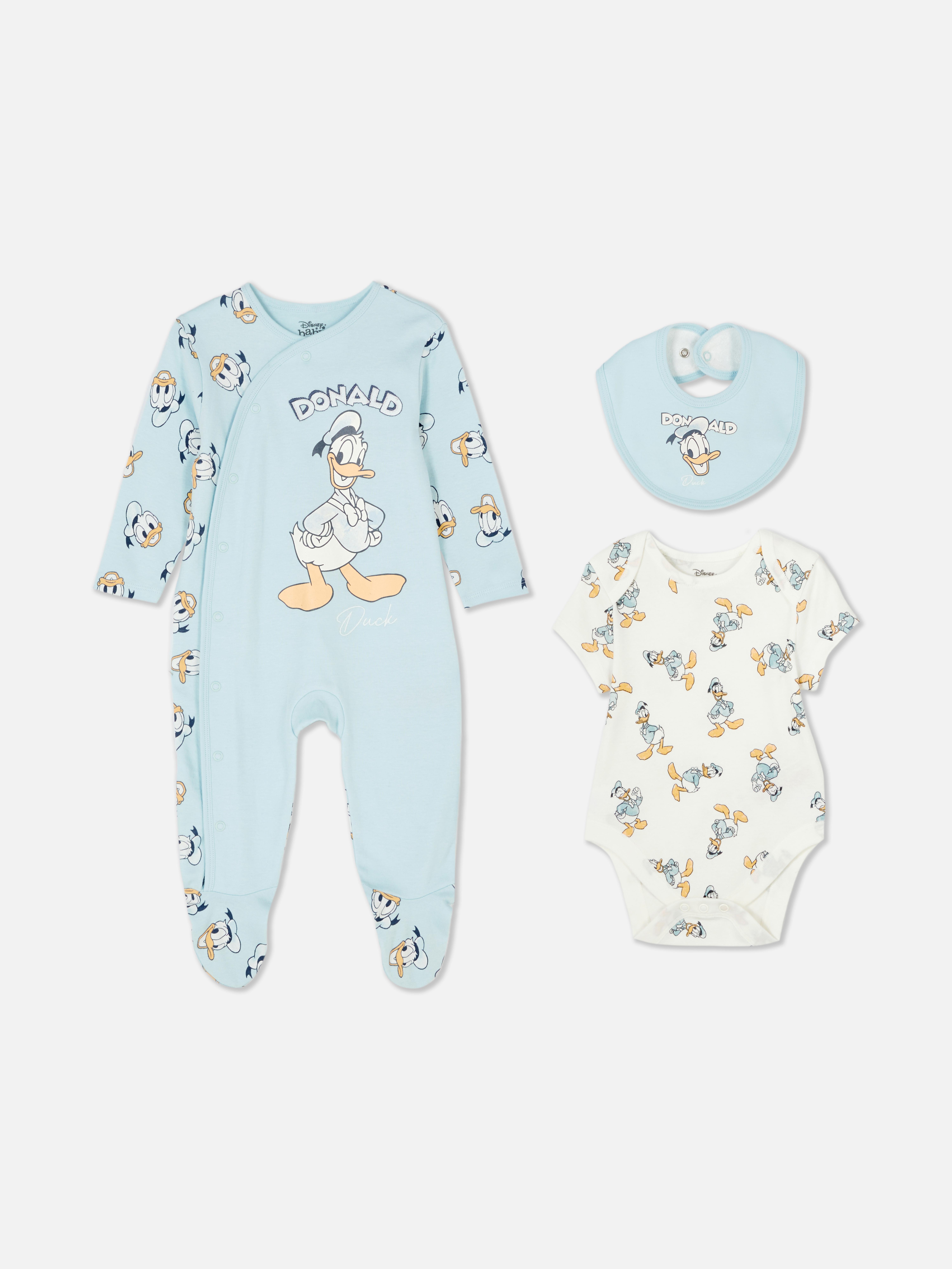 „Disney Donald Duck“ Schlafanzug, Body und Lätzchen