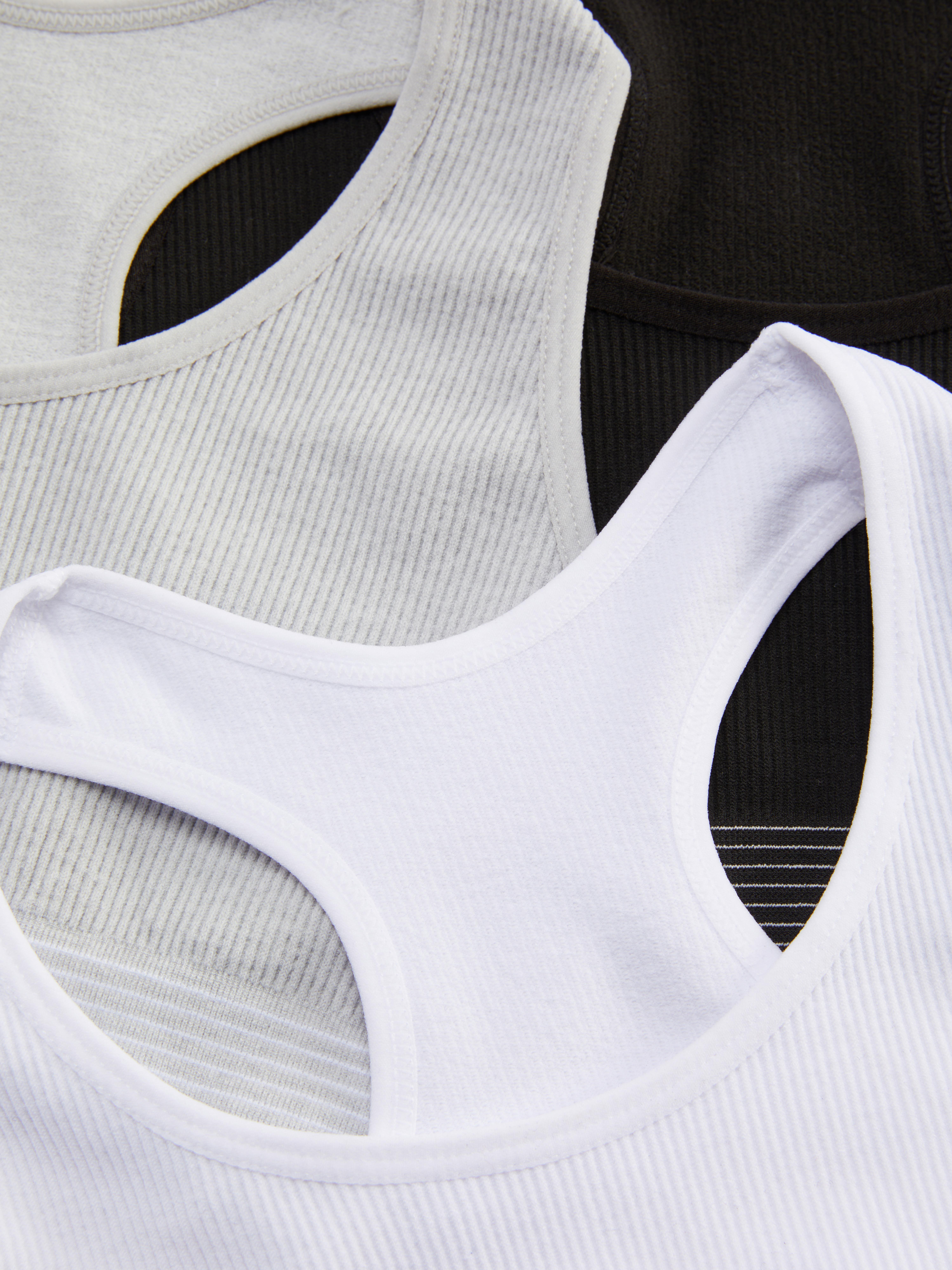 3pk Seamless Racerback Cropped Tops