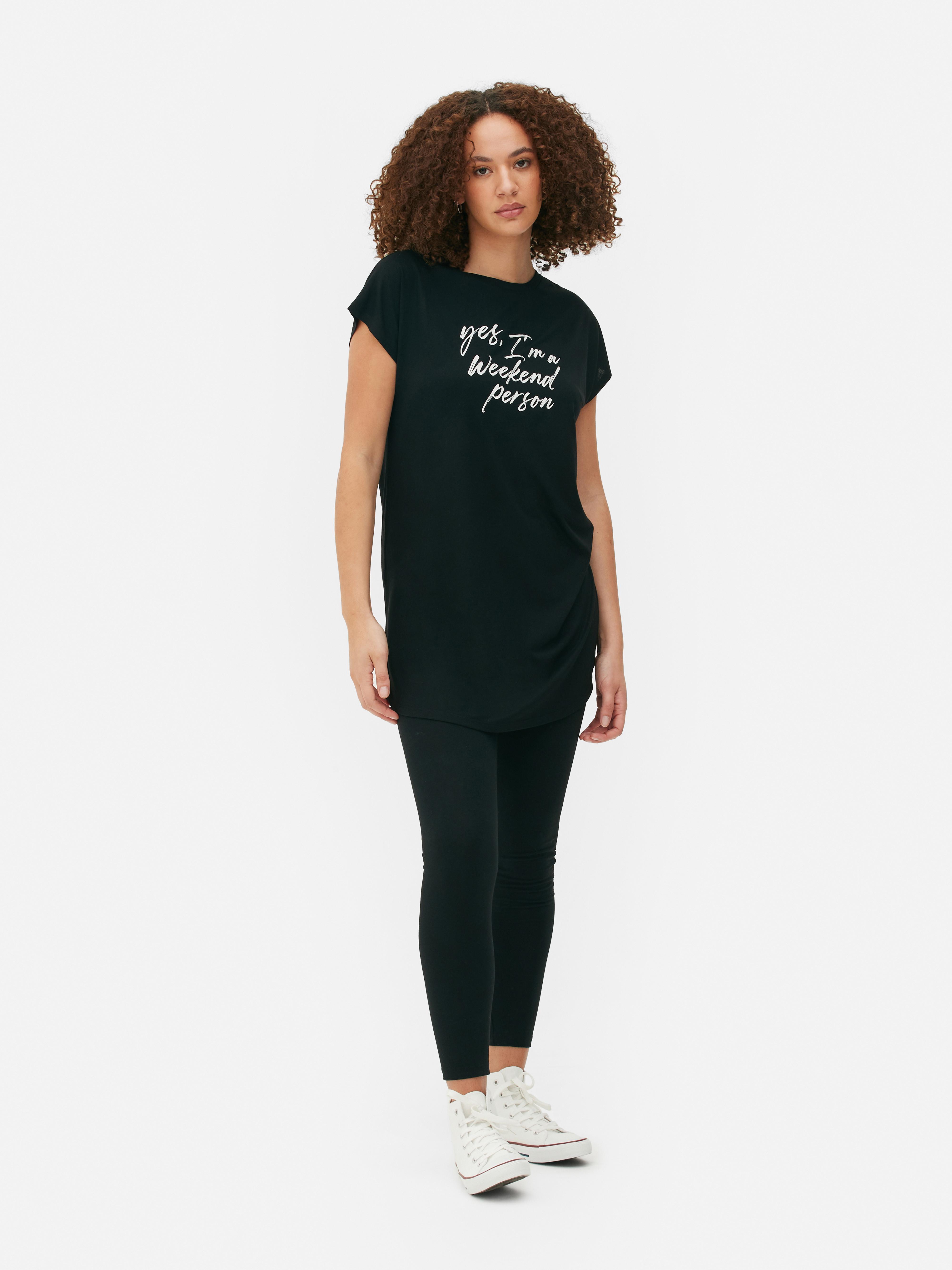 Women's Black Crew Neck Longline Tshirt Penneys