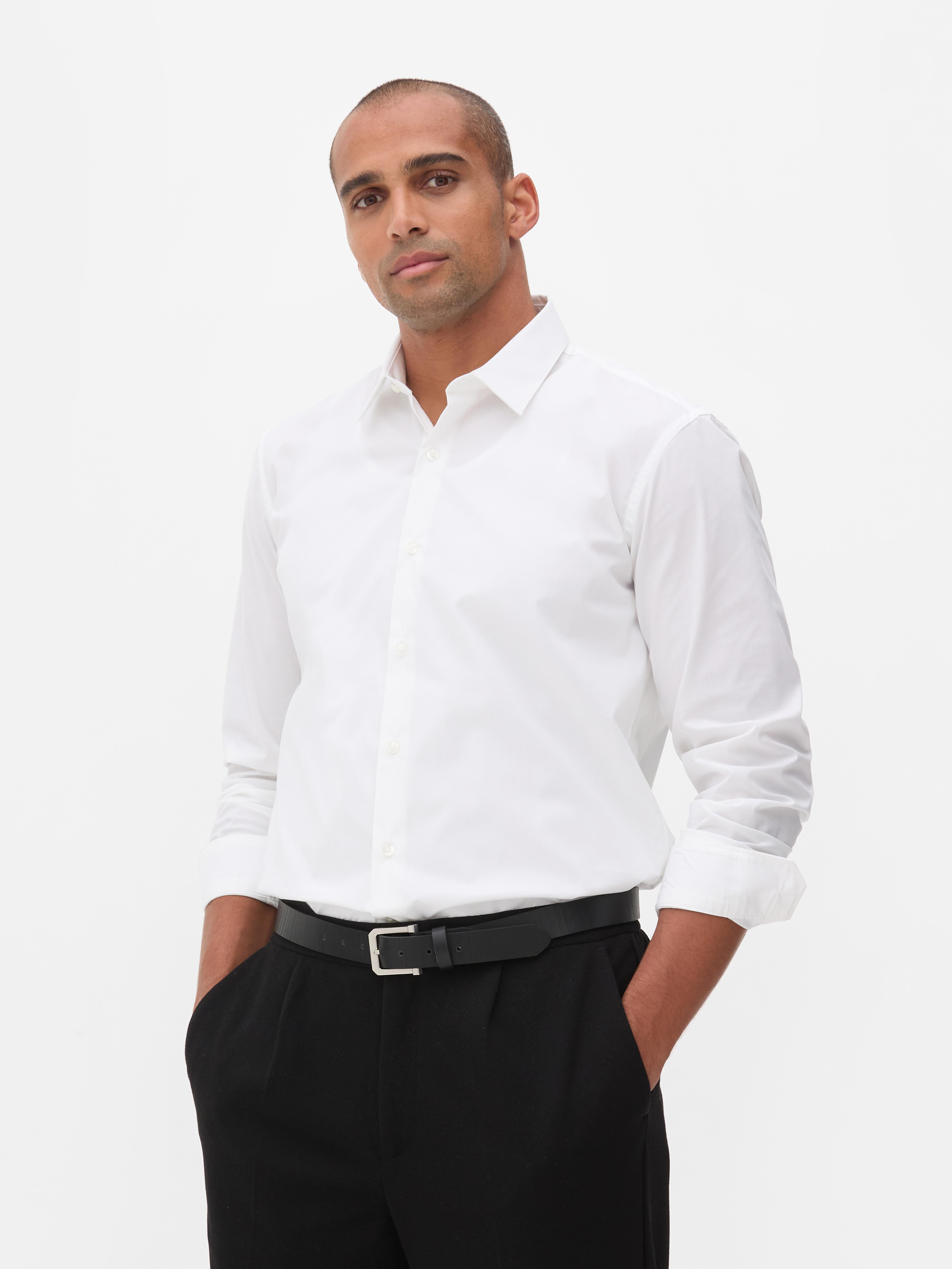 Mens White Stretch Regular Fit Shirt | Primark