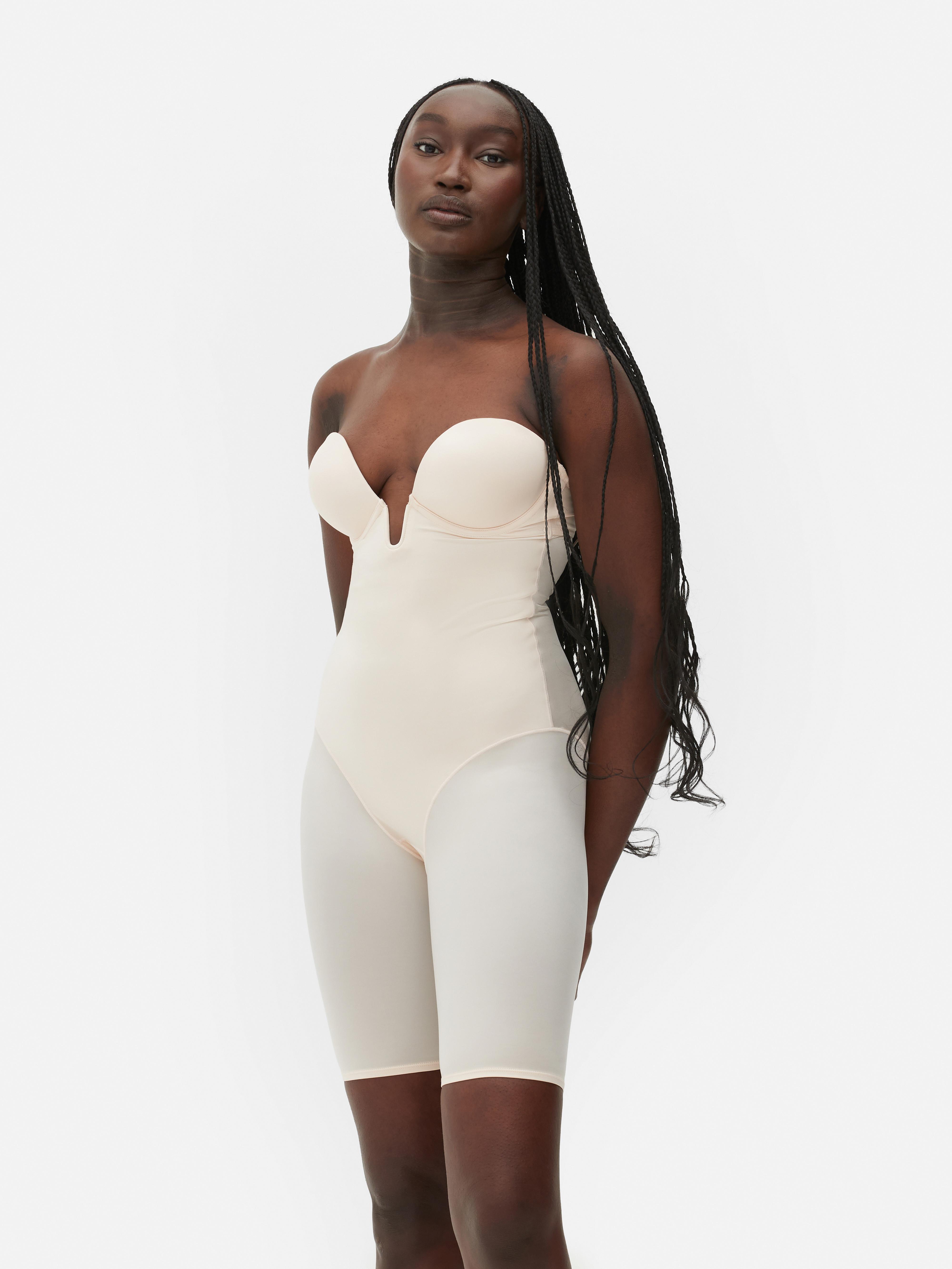 Women's Oyster Plunging Cup Longline Shapewear Bodysuit Primark
