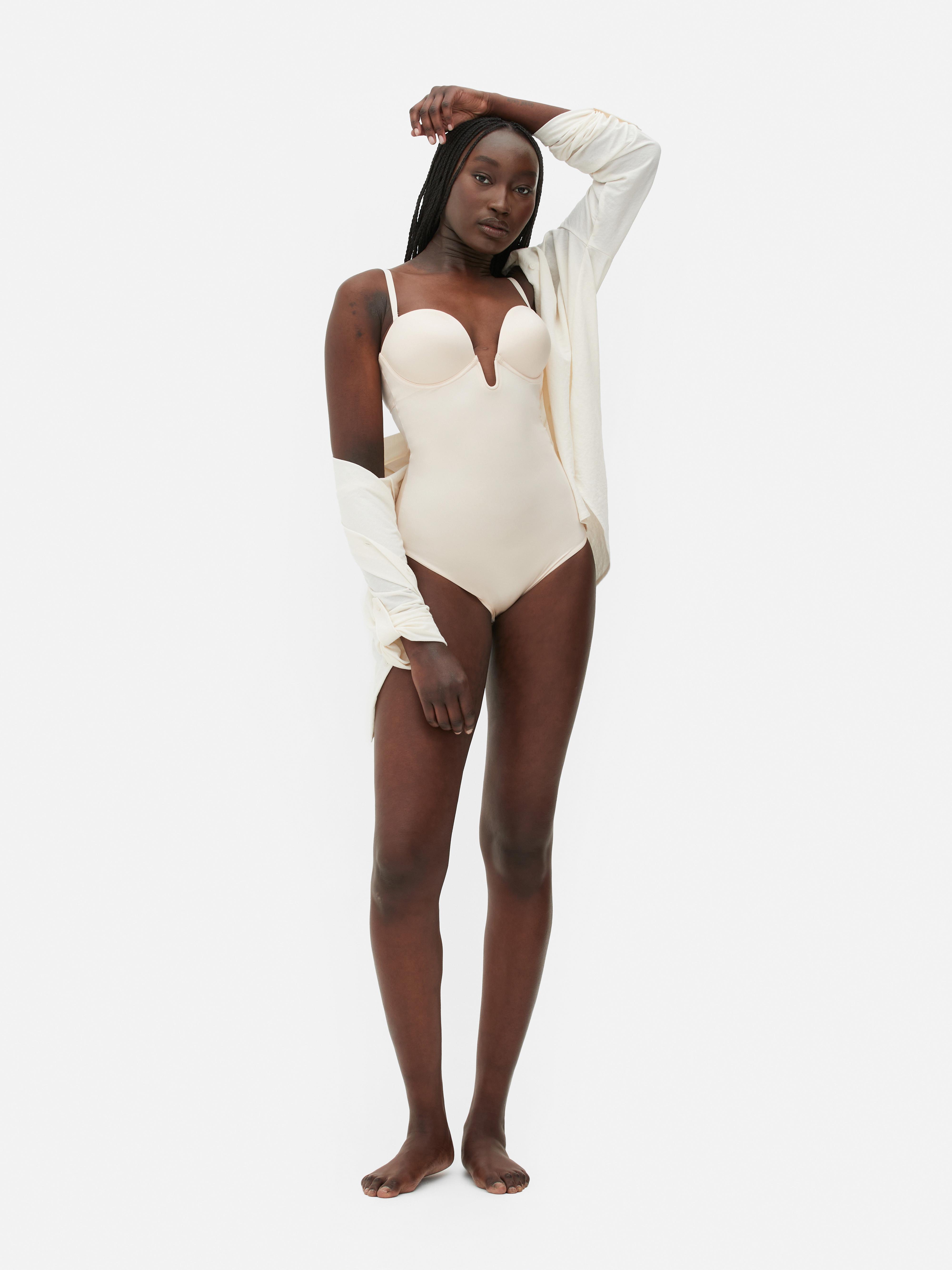 Women's Oyster Shapewear Plunge Cupped Bodysuit Primark