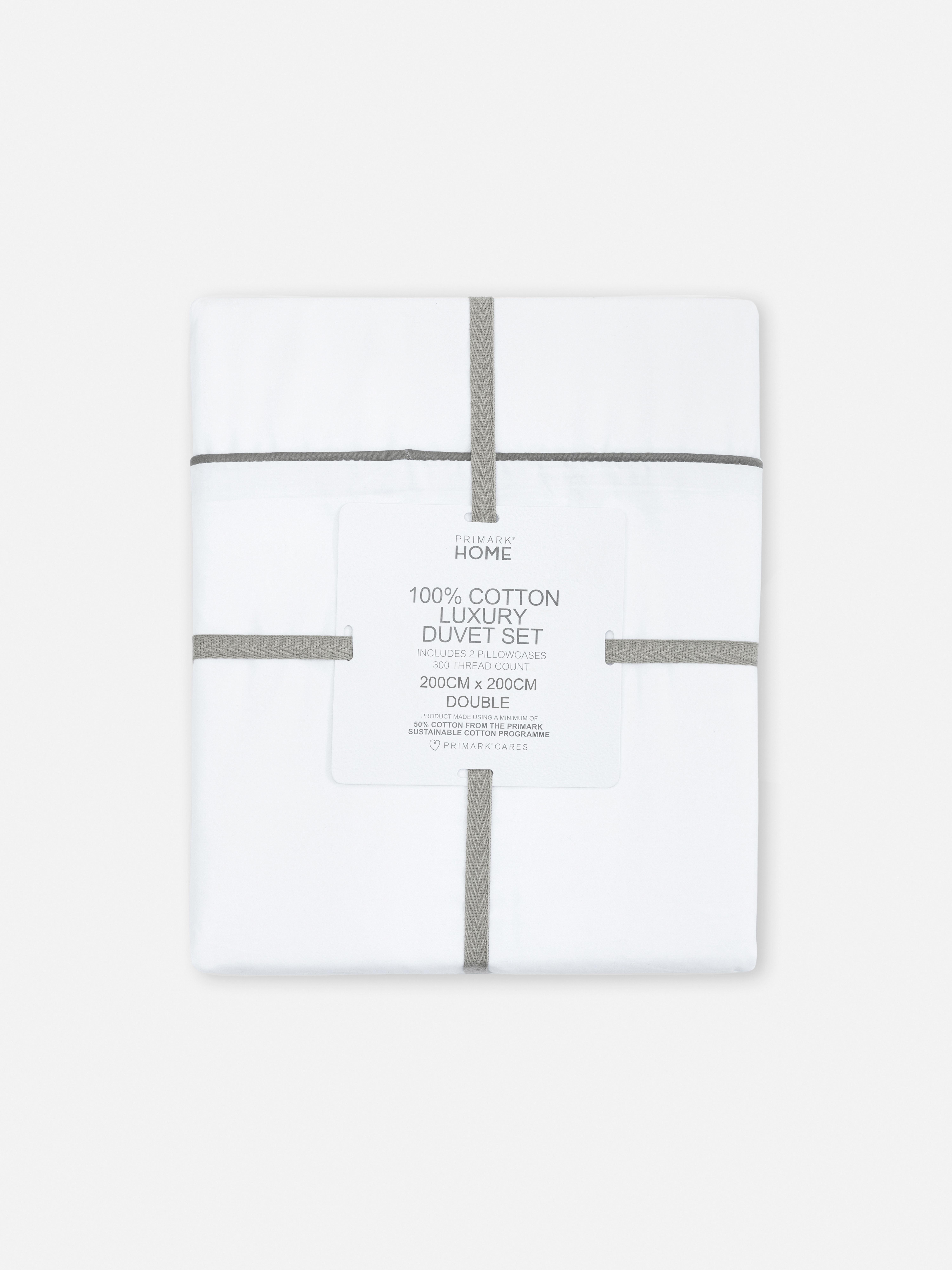 300 Thread Count Contrast Piping Double Duvet Cover Set