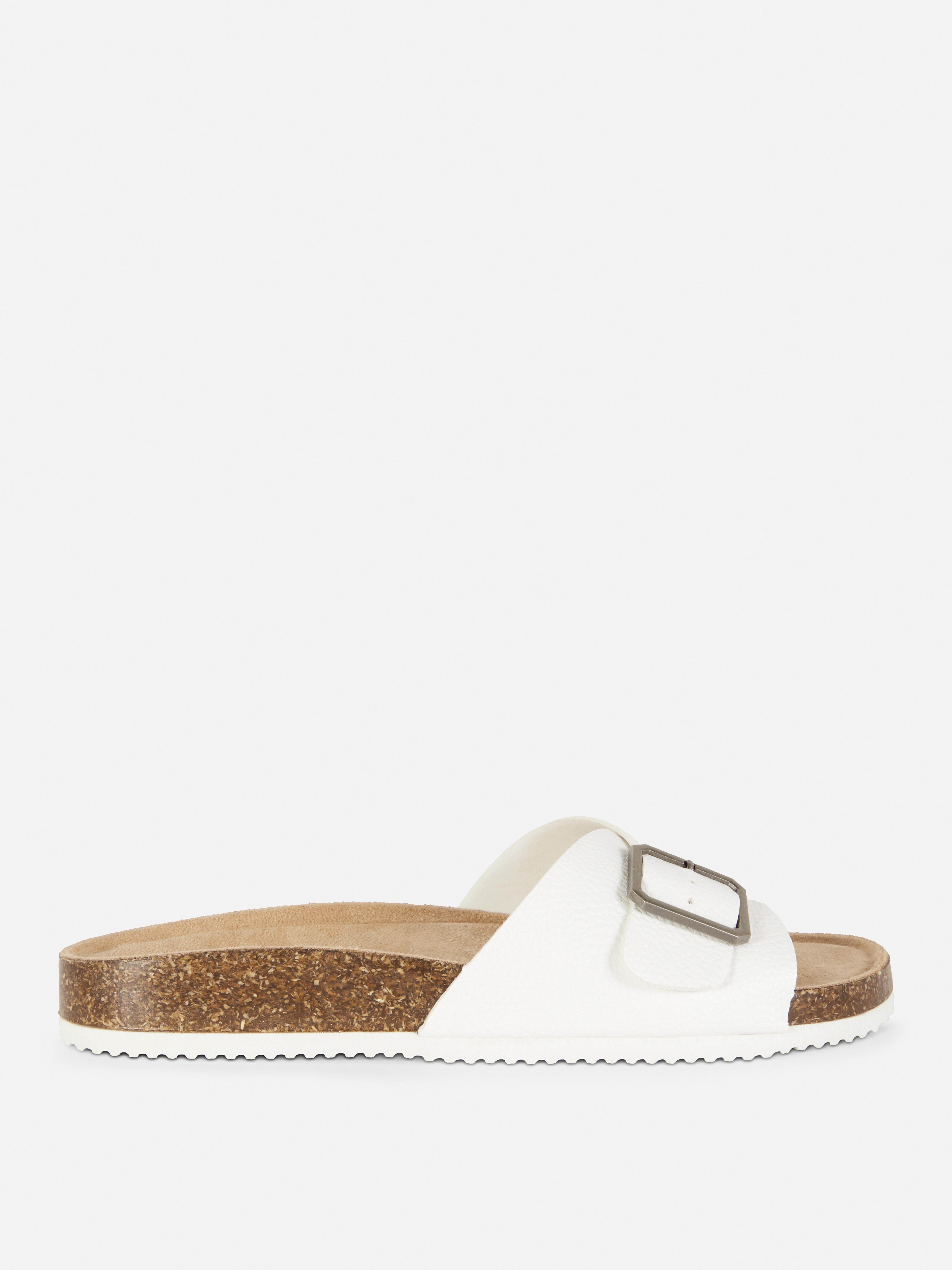 Womens White Buckle Strap Footbed Sandals | Primark