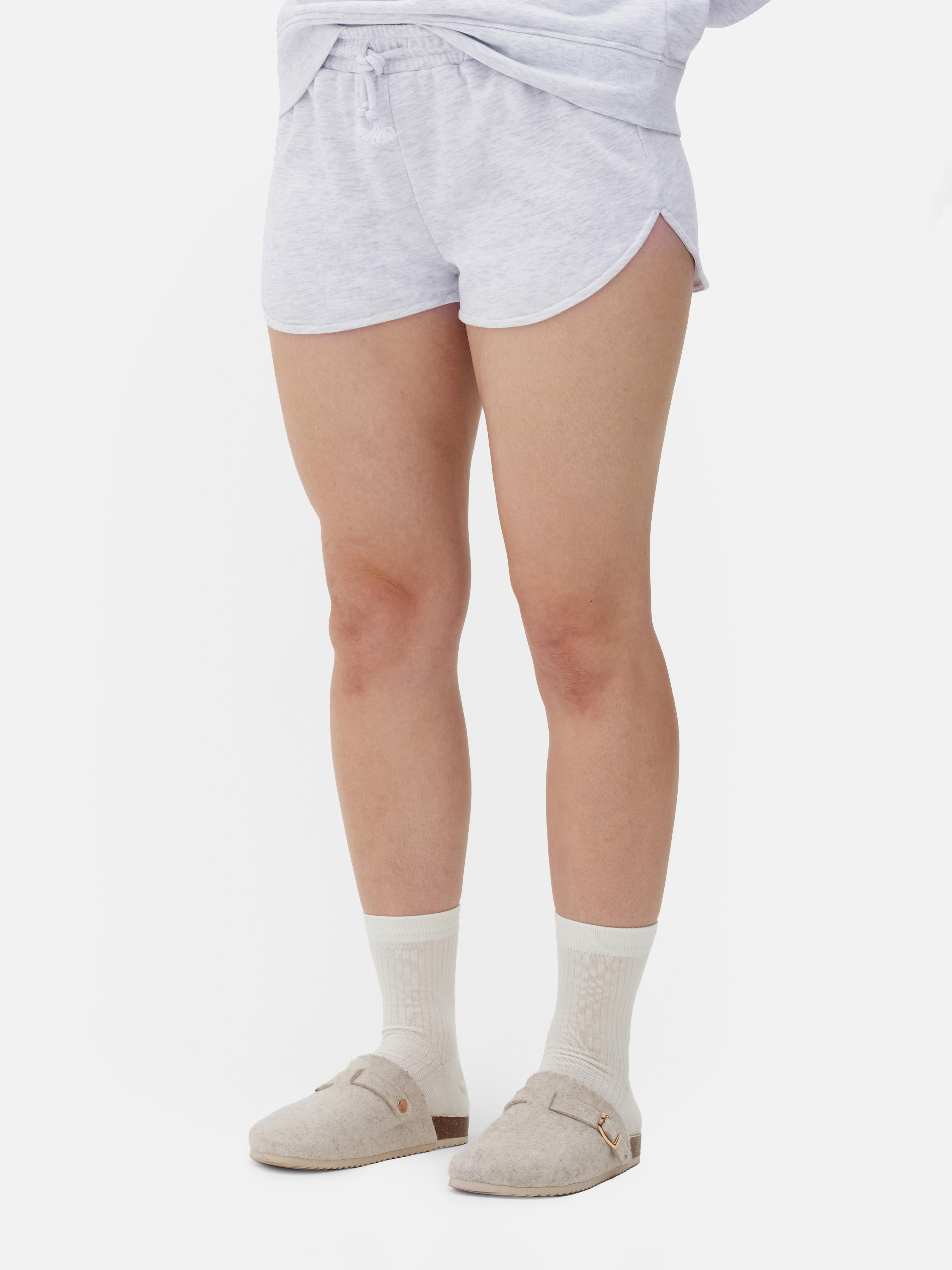 Womens Grey Marl Jersey Runner Shorts