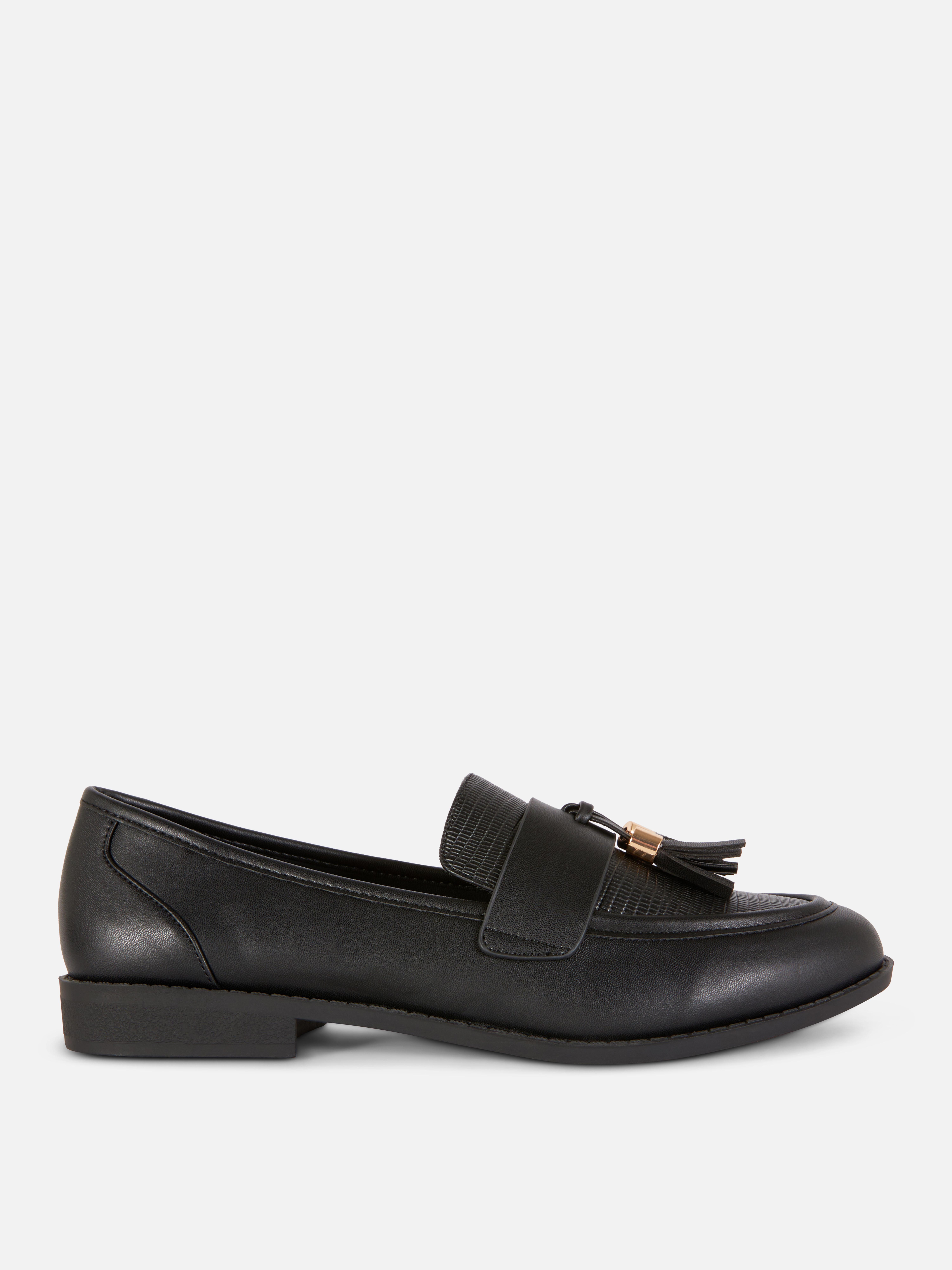Faux Leather Tassel Loafers