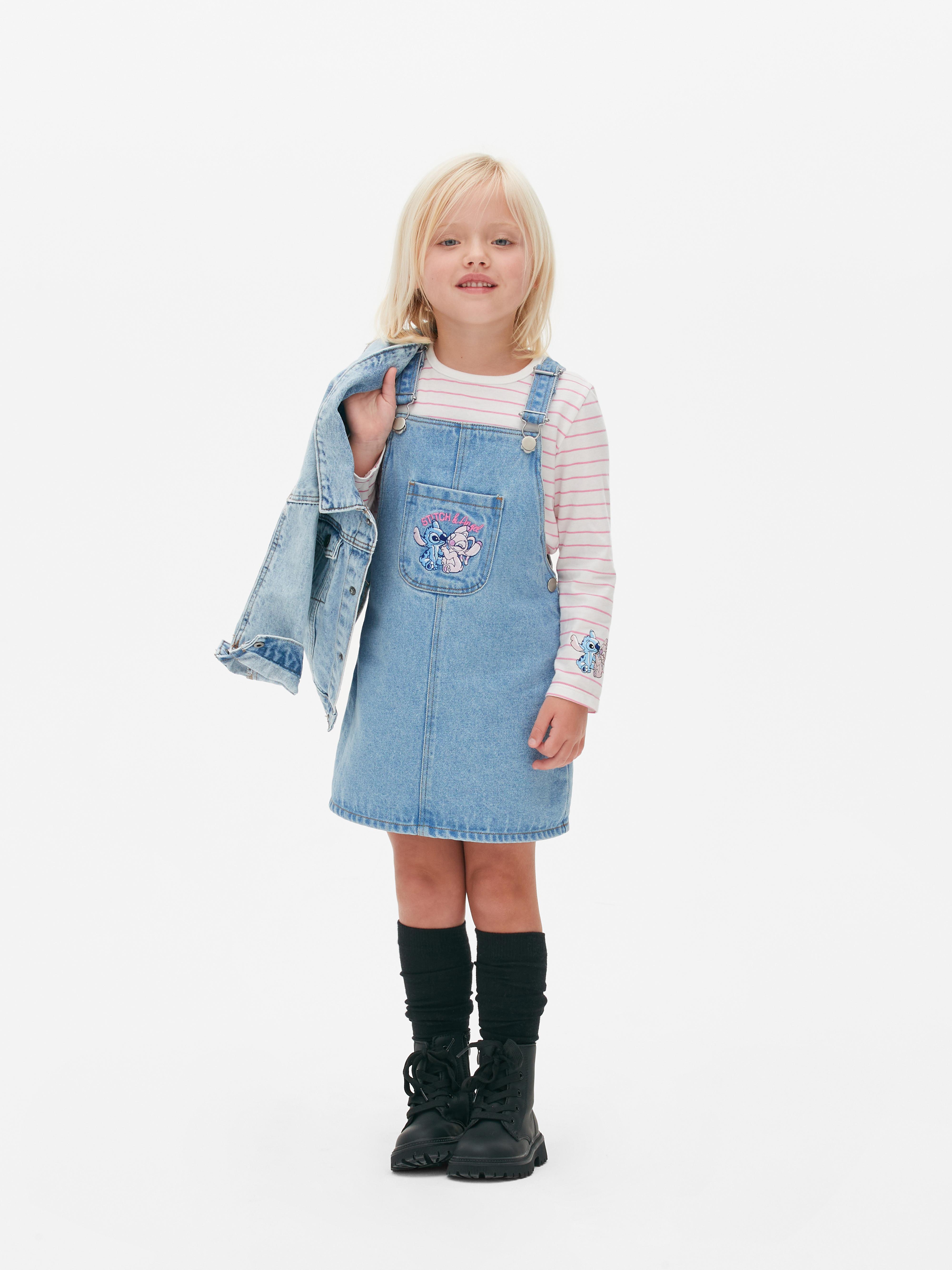 Ensemble robe chasuble en jean Disney Lilo & Stitch