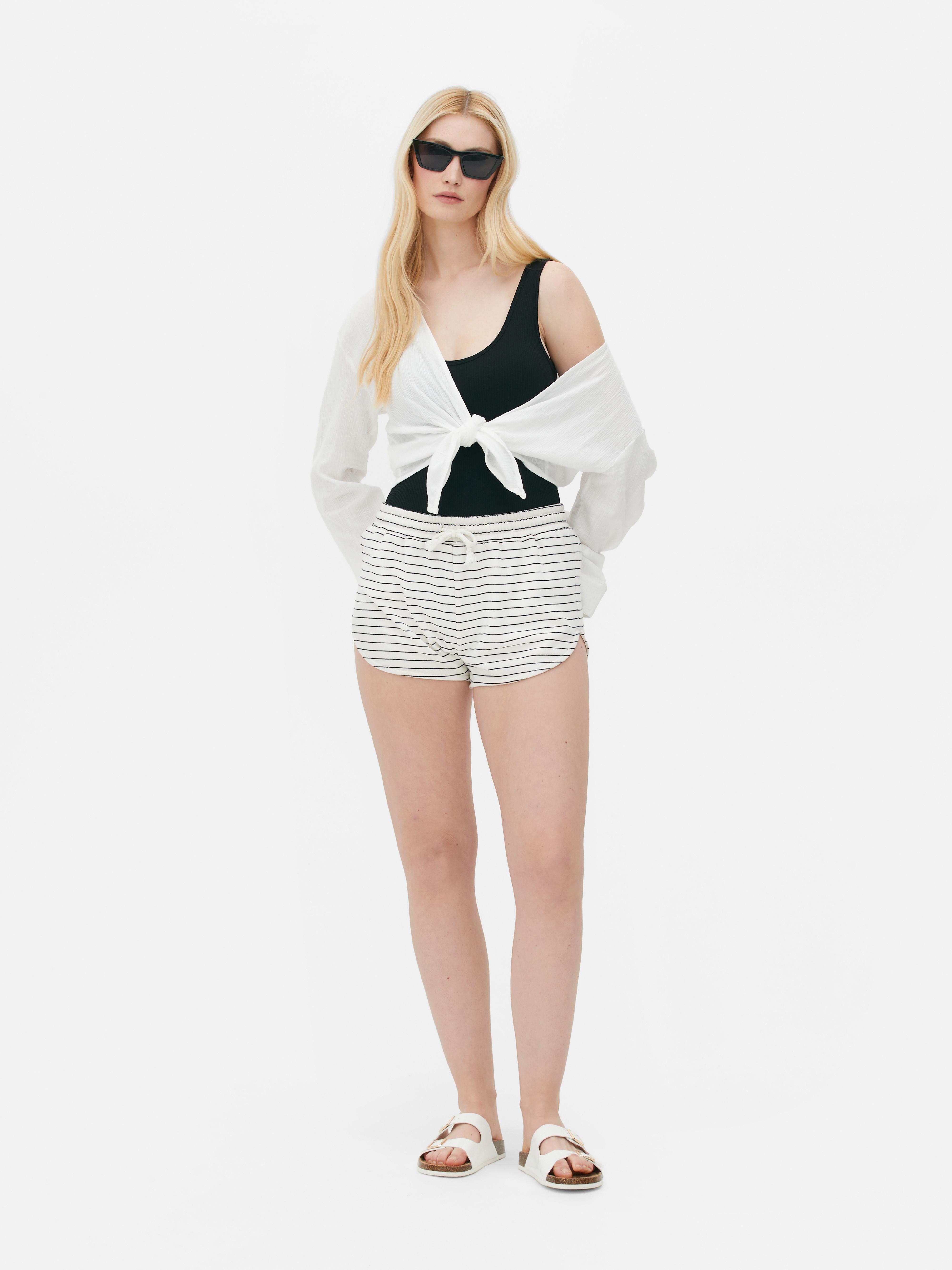 Short de sport taille haute vichy - Rose clair - Femme