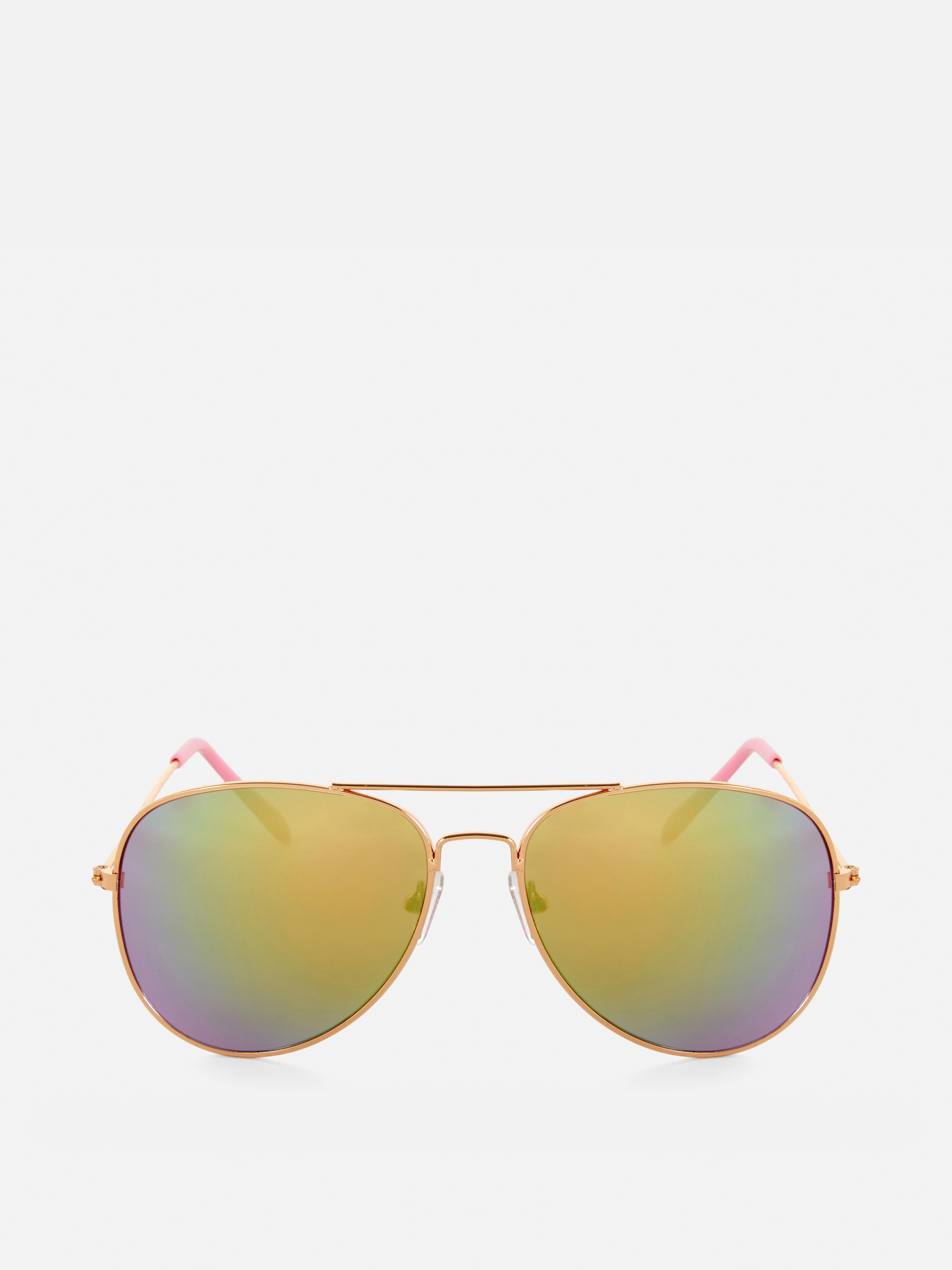 Óculos sol tipo aviador lentes arco-íris