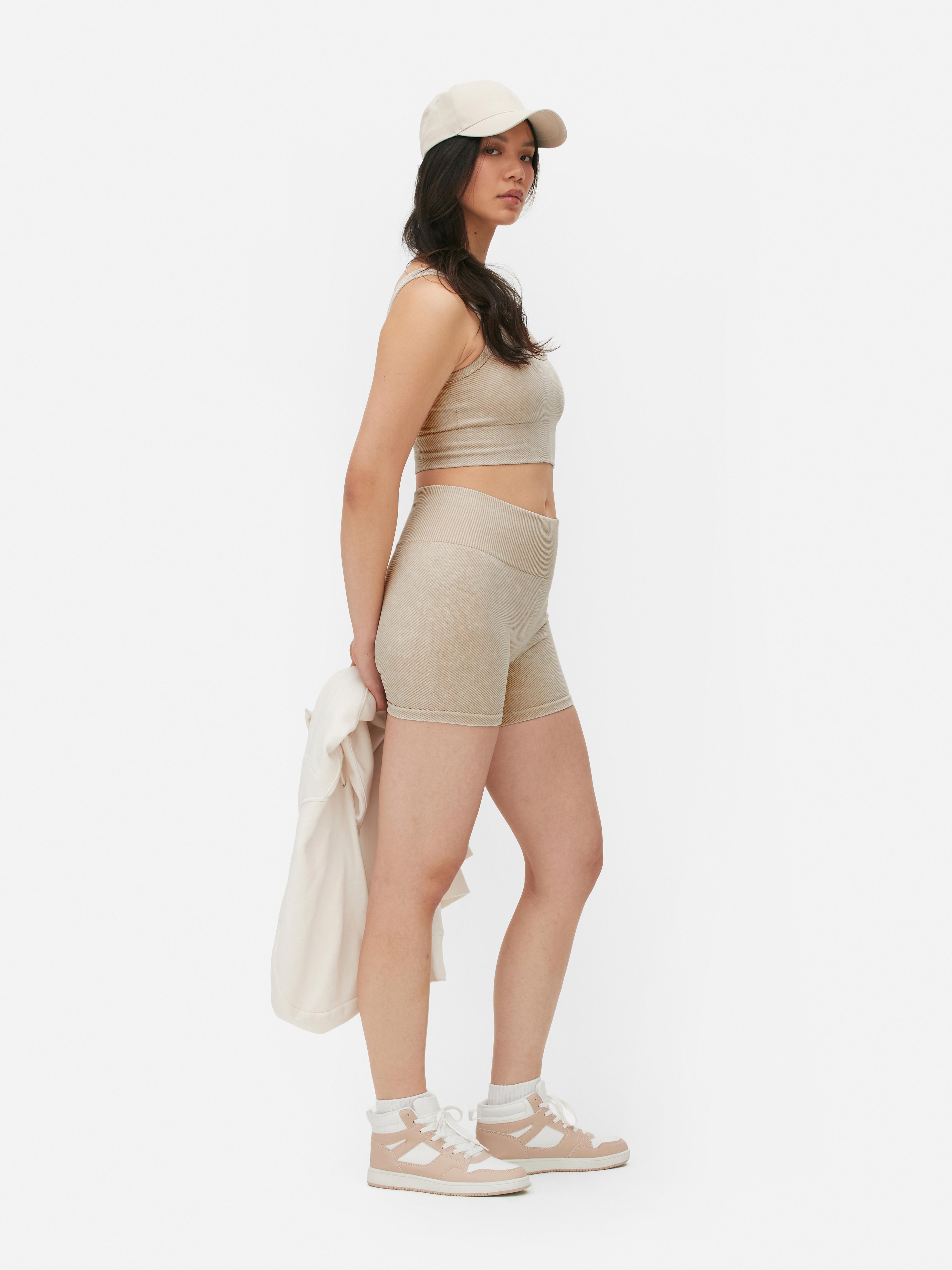 Seamfree Washed Effect Yoga Shorts