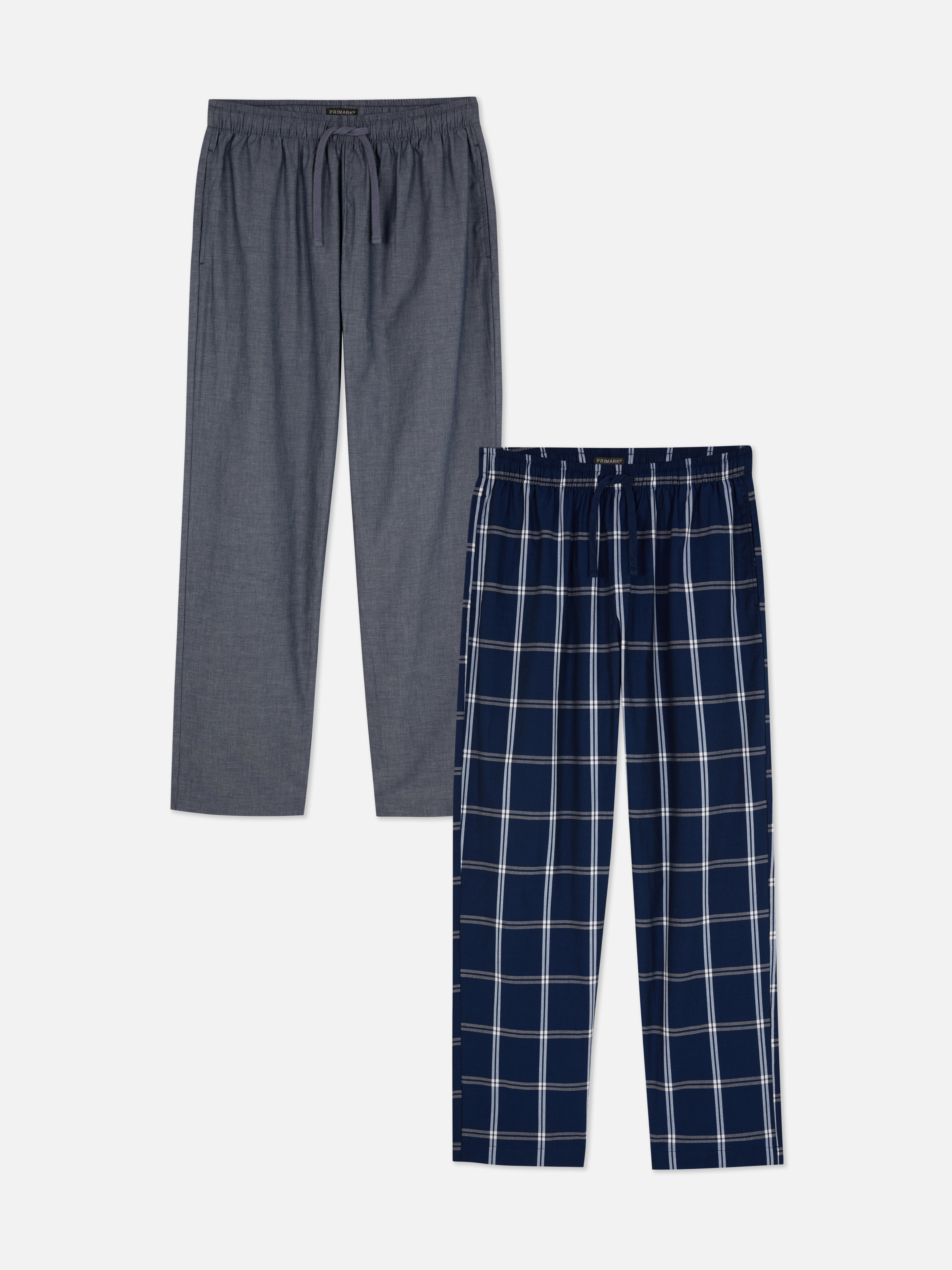 Set de 2 perechi de pantaloni de pijama din poplin