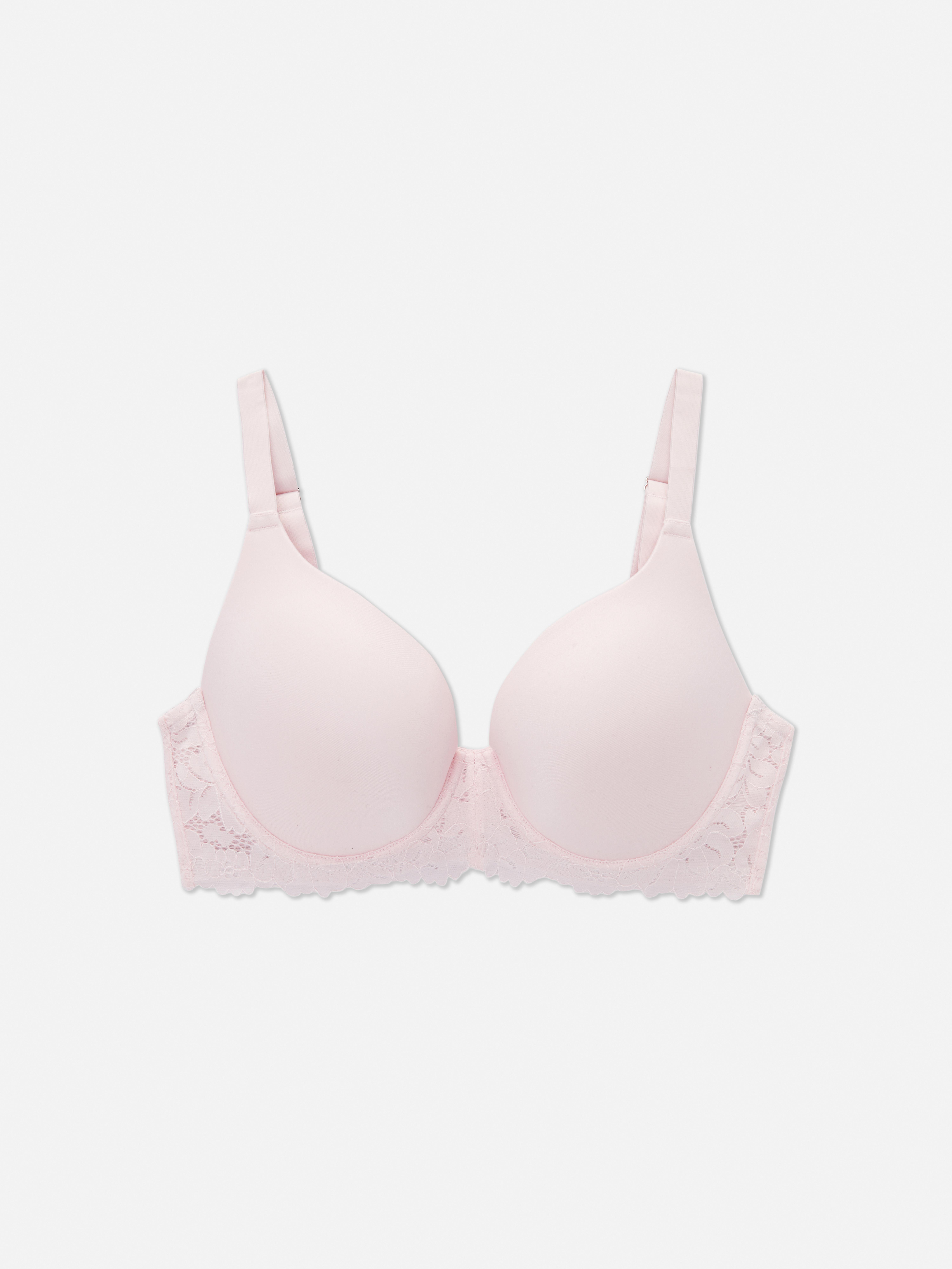 PRIMARK MAXIMISE+2 CUP SIZES FABULOUSLY SEXY PINK LACE + SPARKLING DIAMANTE  BRA