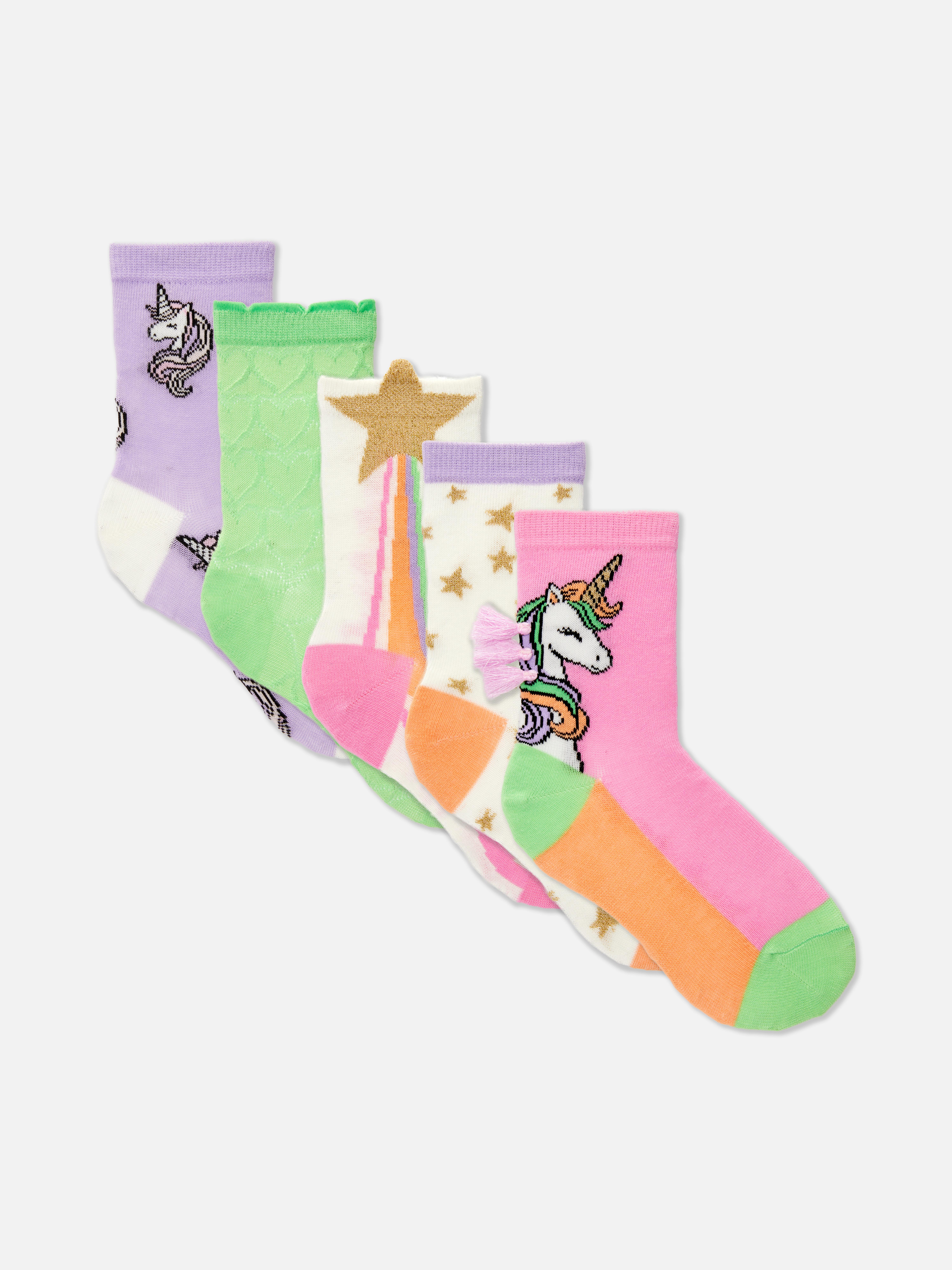 5pk Unicorn Ankle Socks
