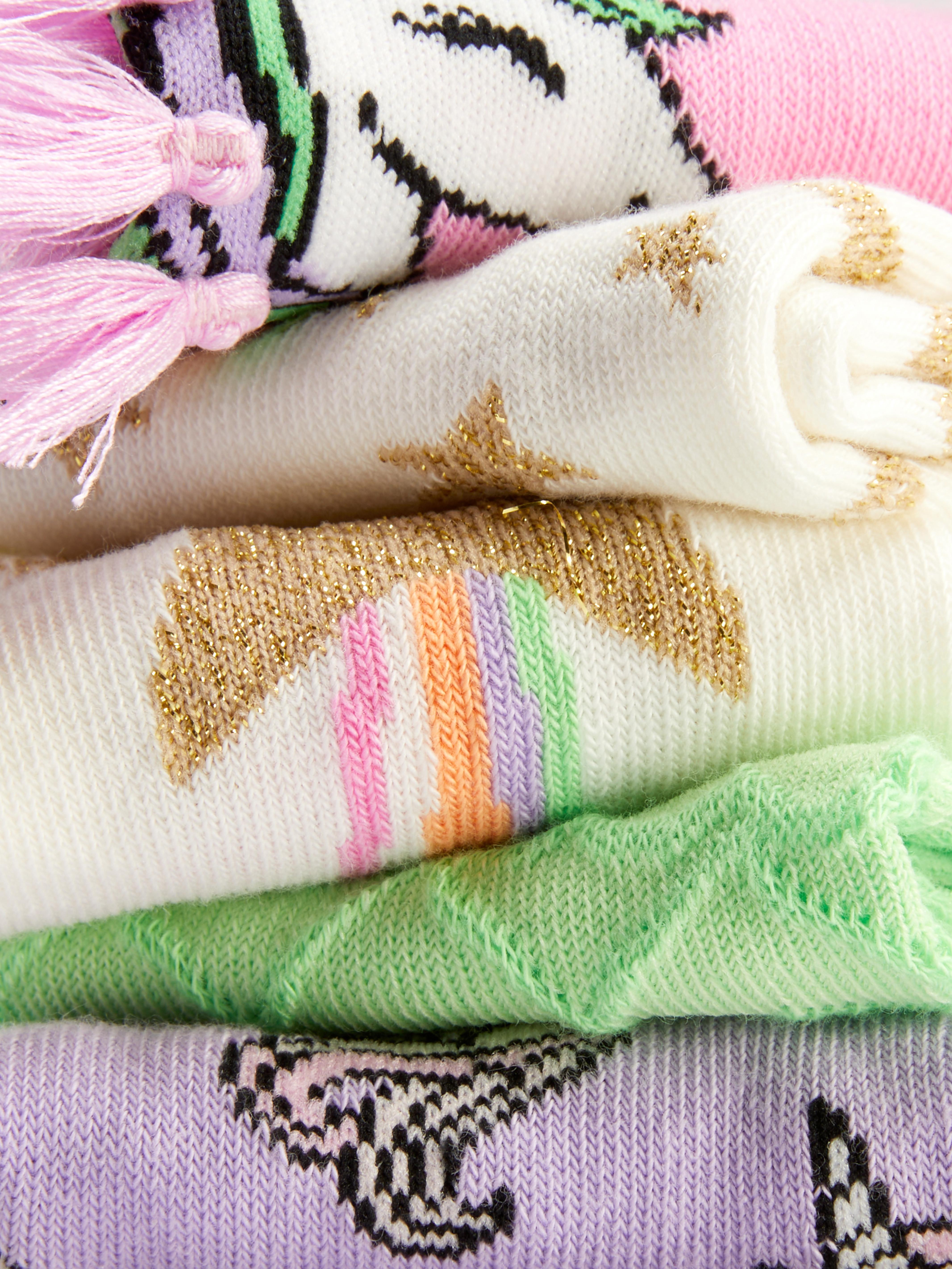 Girls Multi 5Pack Unicorn Ankle Socks Primark