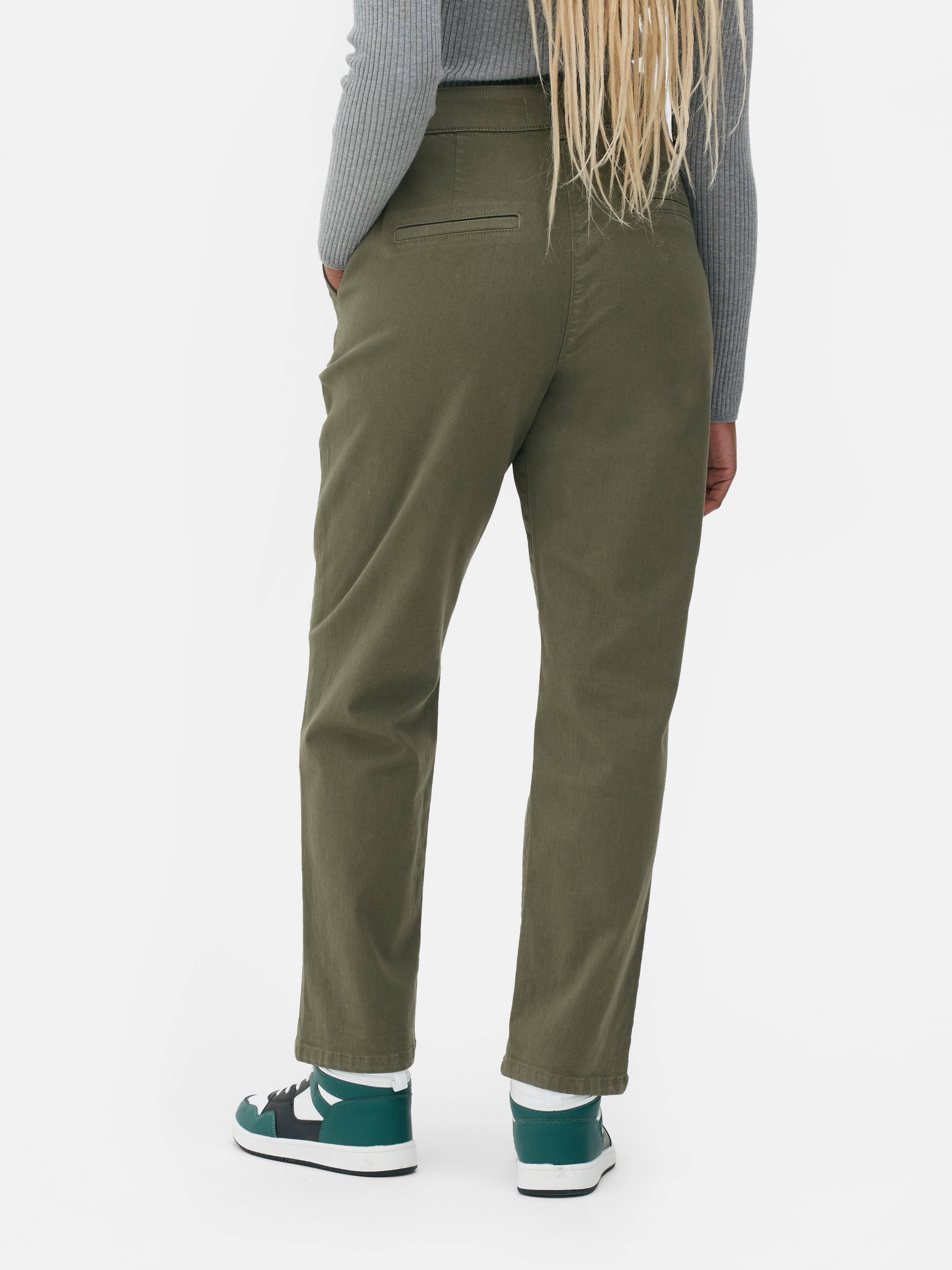 Womens Khaki Tapered Fit Chinos | Primark