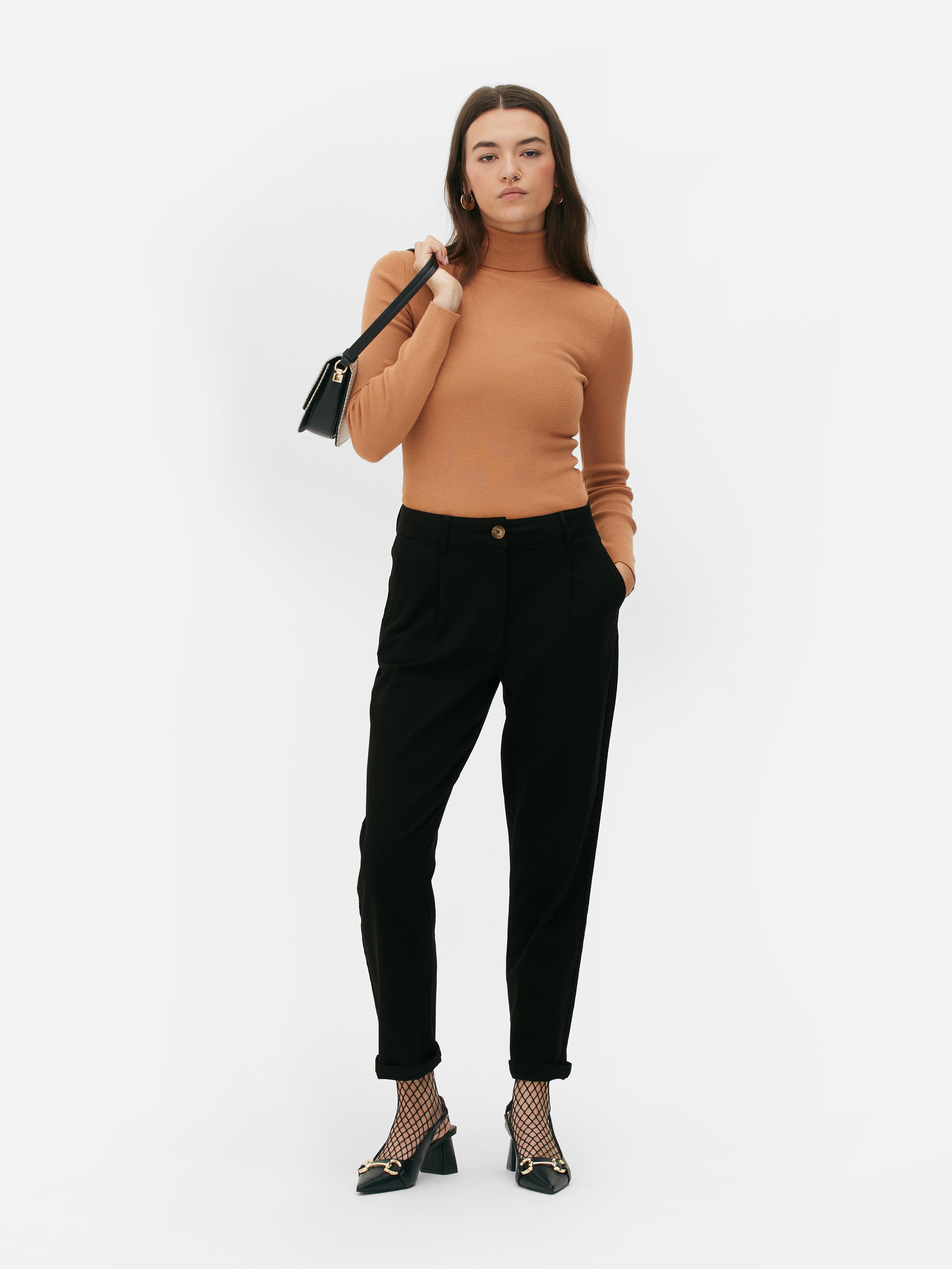 Womens Black Tapered Fit Chinos | Primark