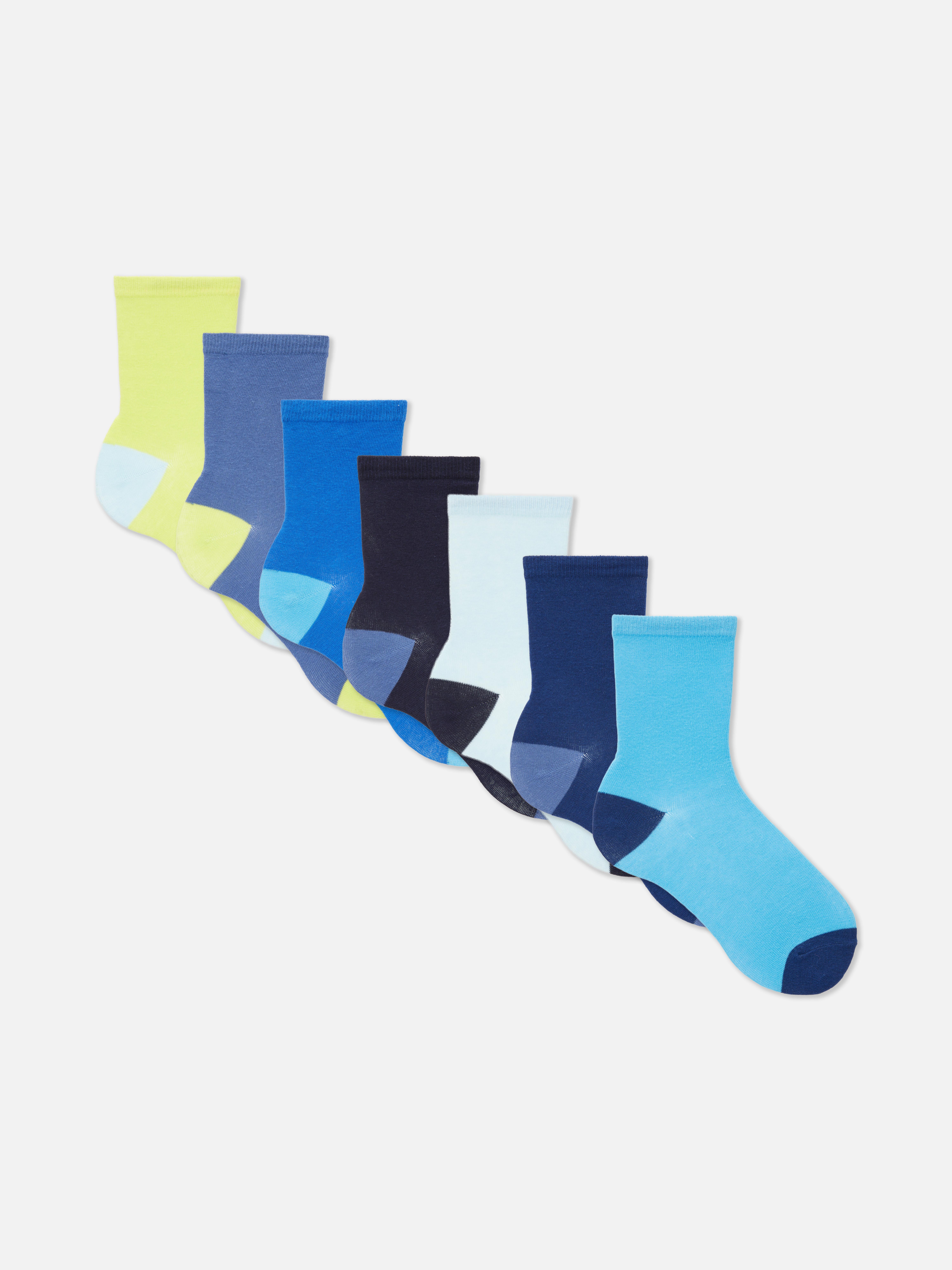 7pk Colour Block Ankle Socks