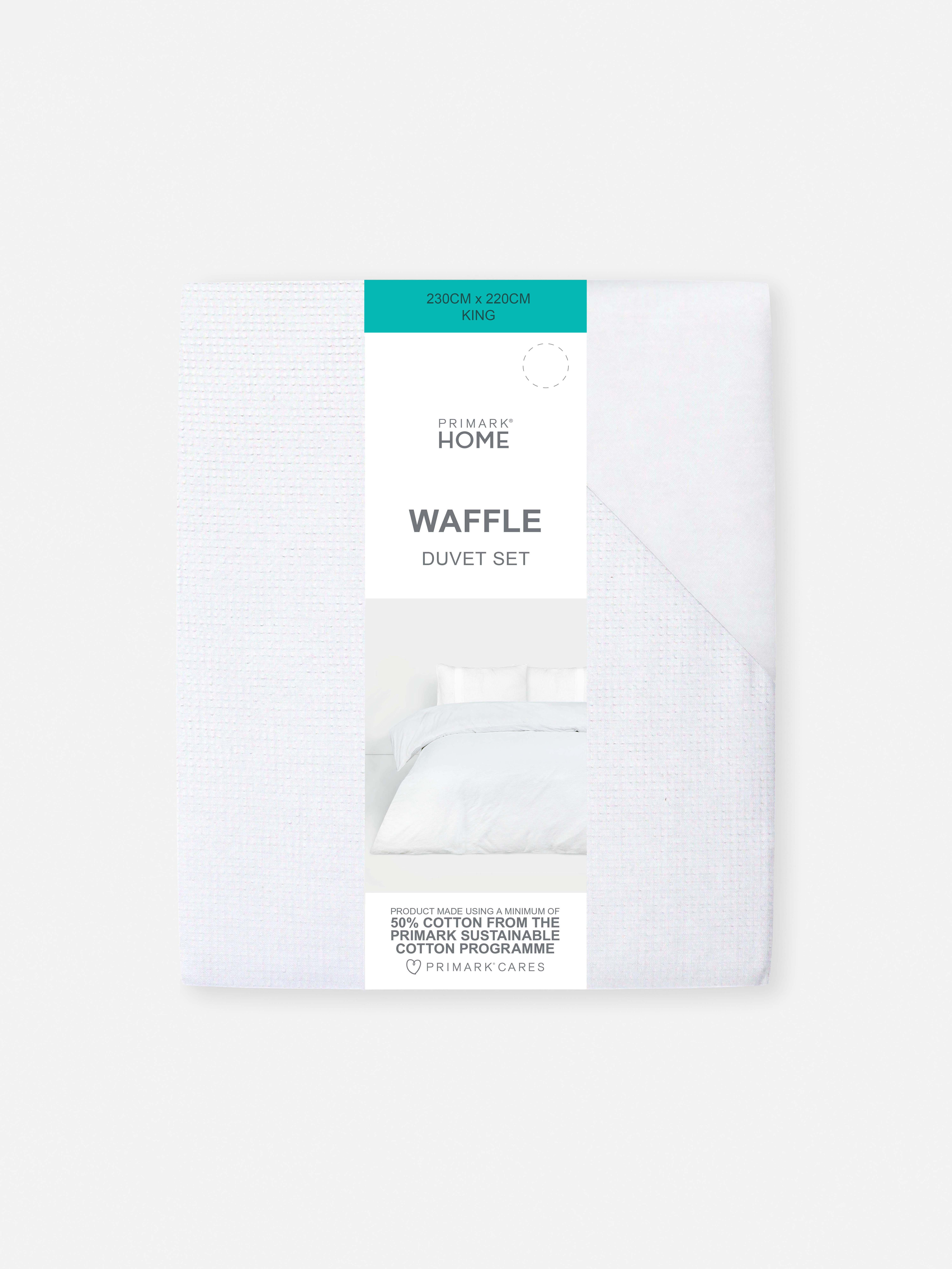 Waffle Texture King Duvet Cover Set
