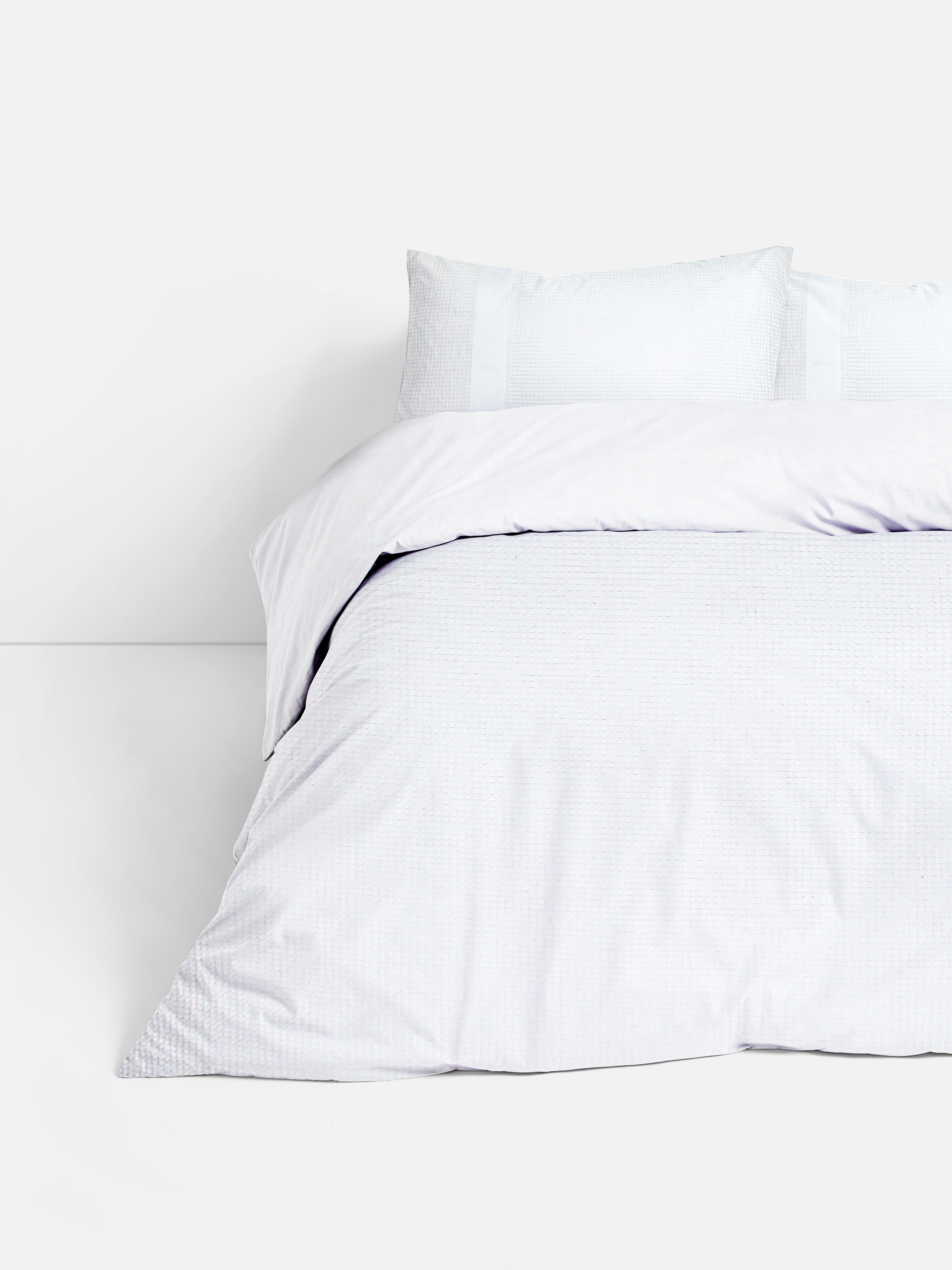 Komplet posteljnine za dvojno posteljo z vafljasto teksturo