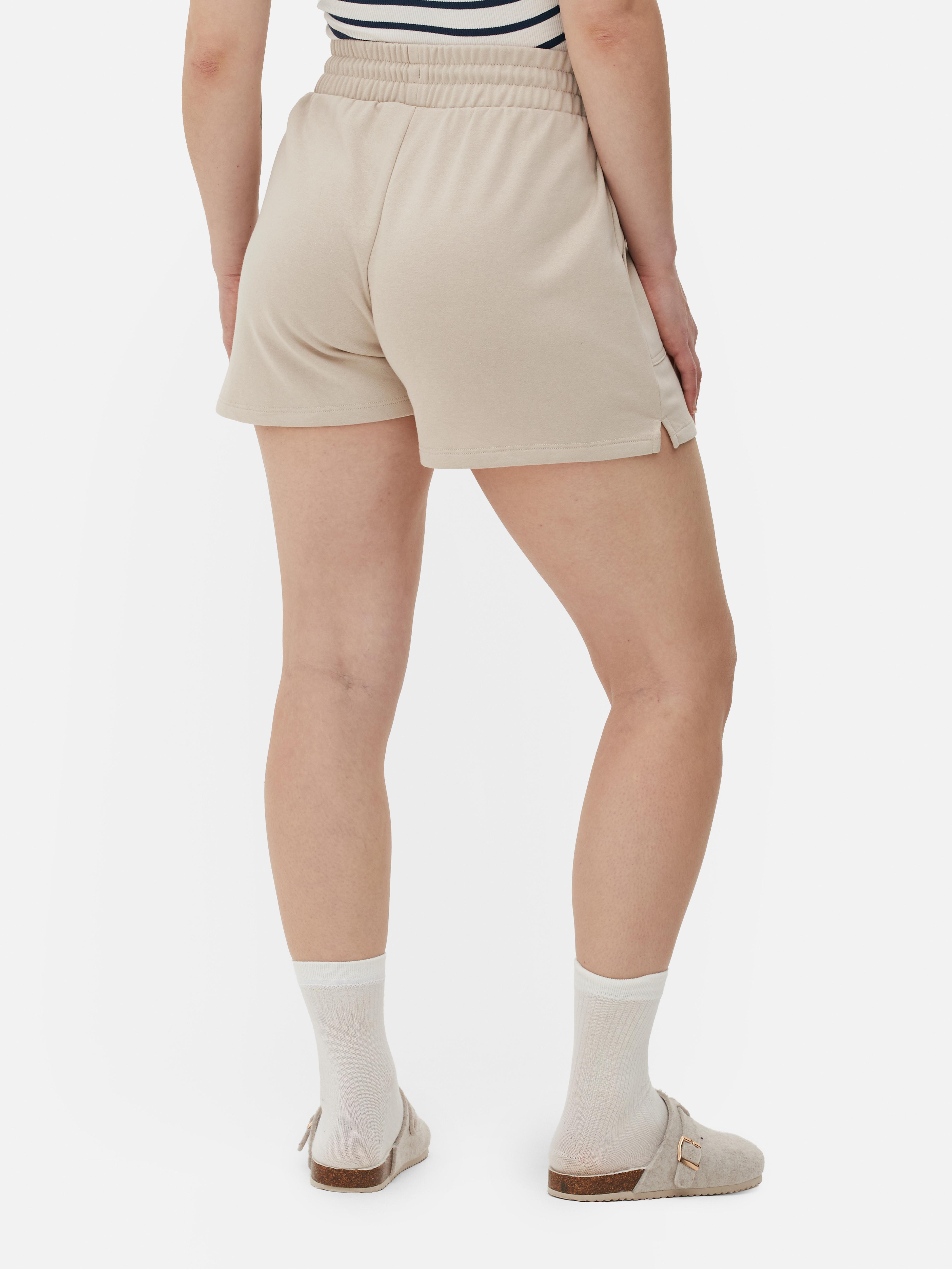 Womens Nude Jersey Mid Length Shorts