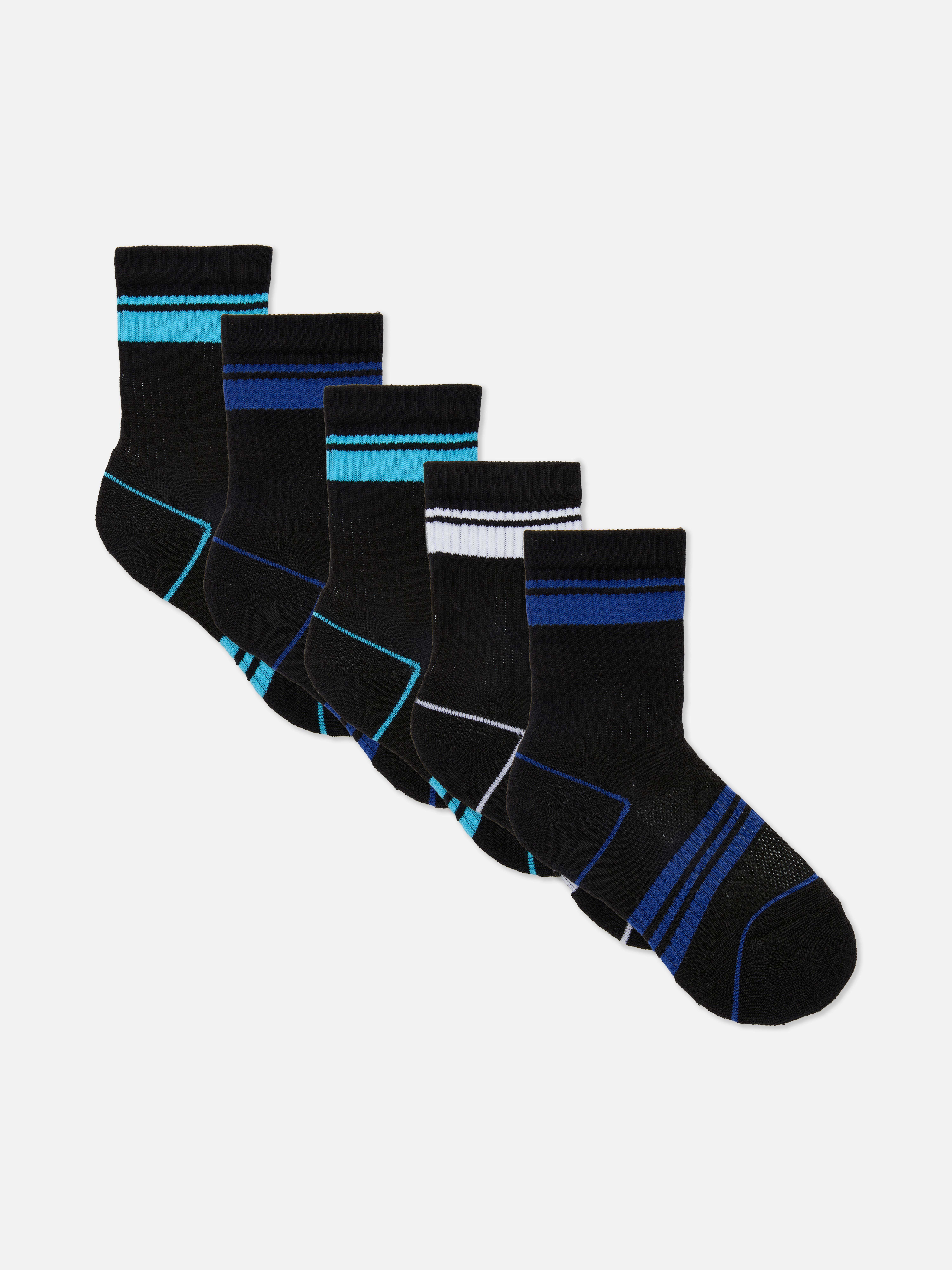5pk Stripe Ankle Socks