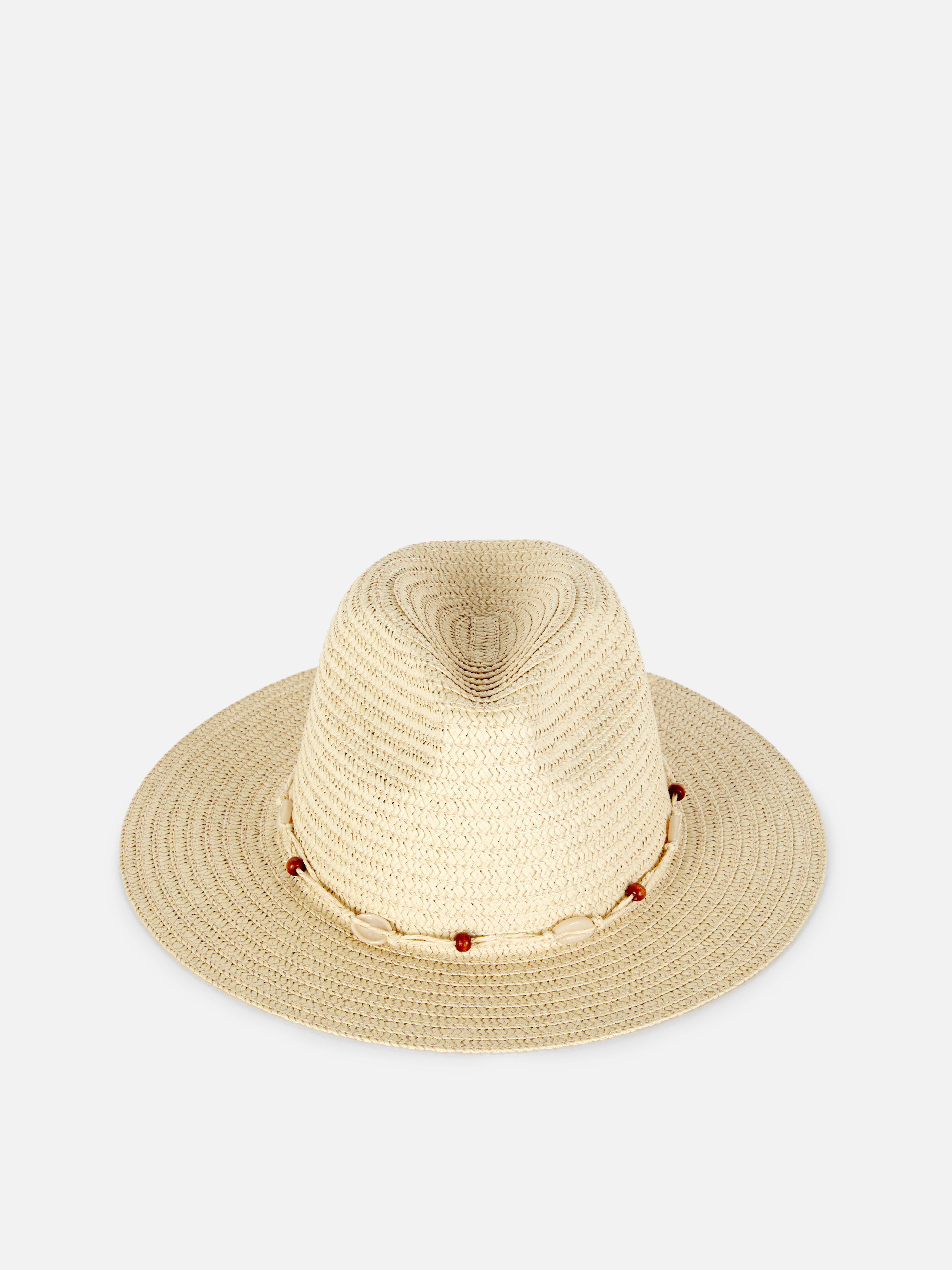 Embellished Trim Straw Hat