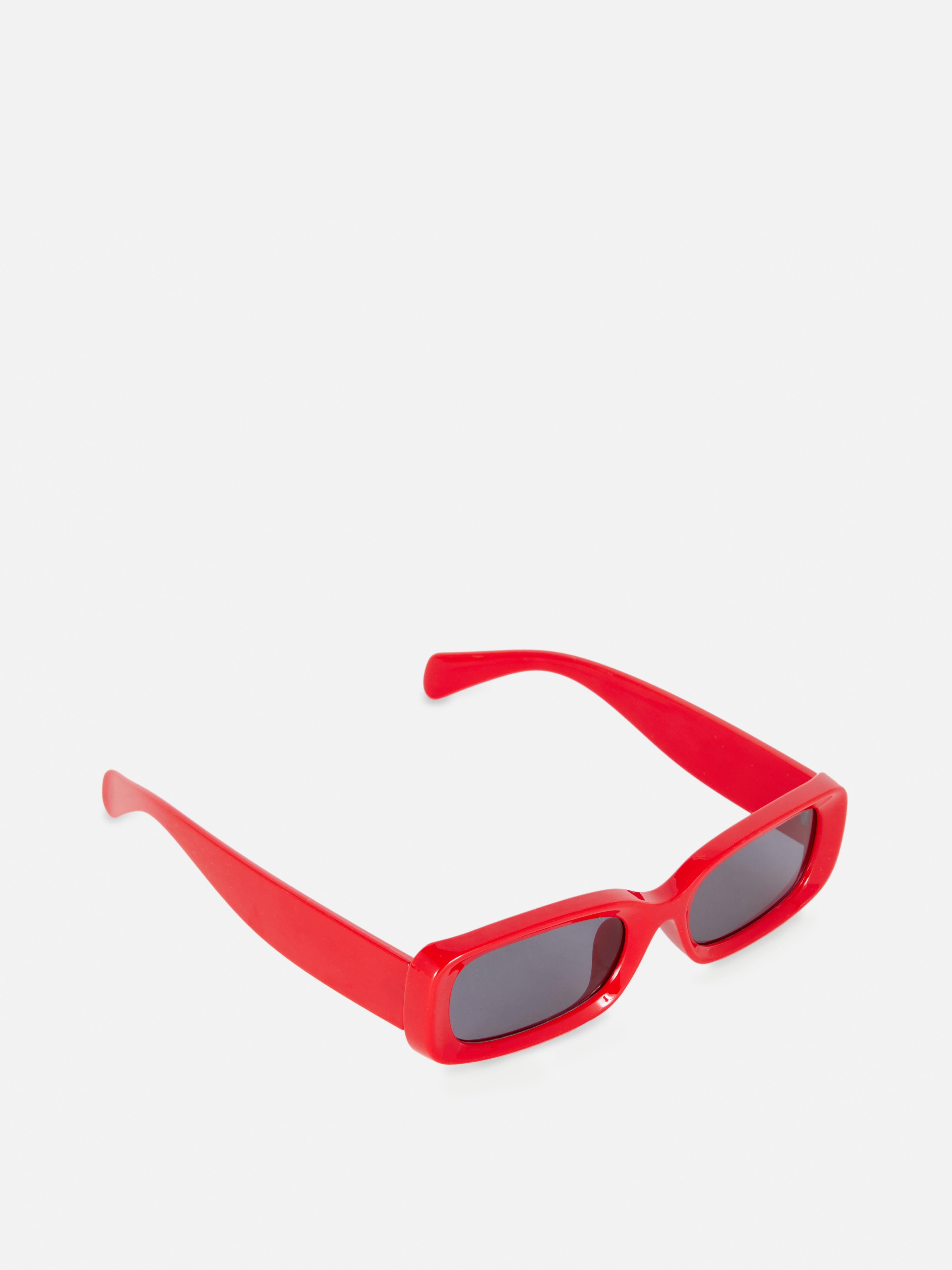 Womens Red Transparent Rectangular Sunglasses | Primark