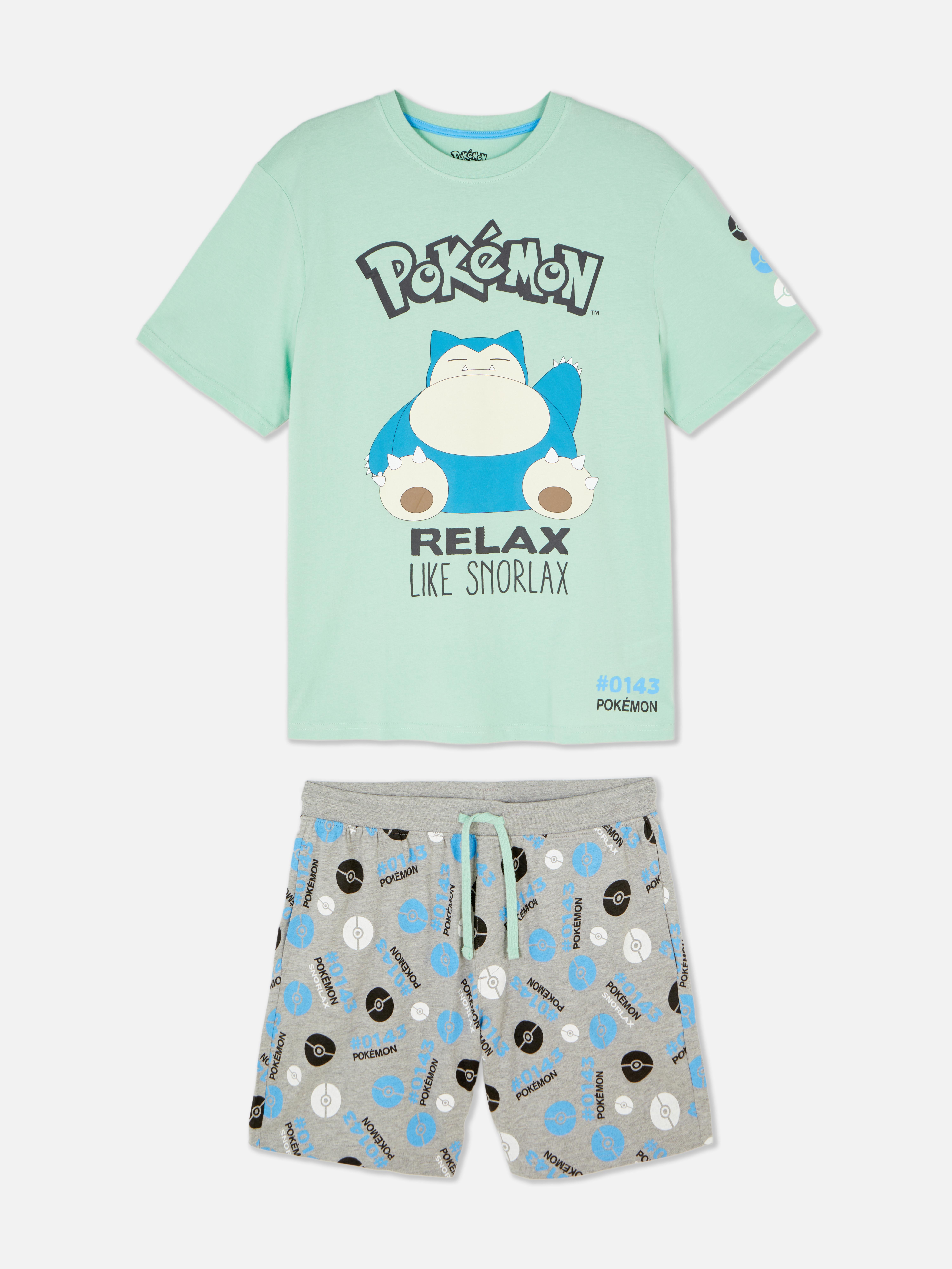 Zestaw krótkiej piżamy z motywem Pokémona Snorlaxa