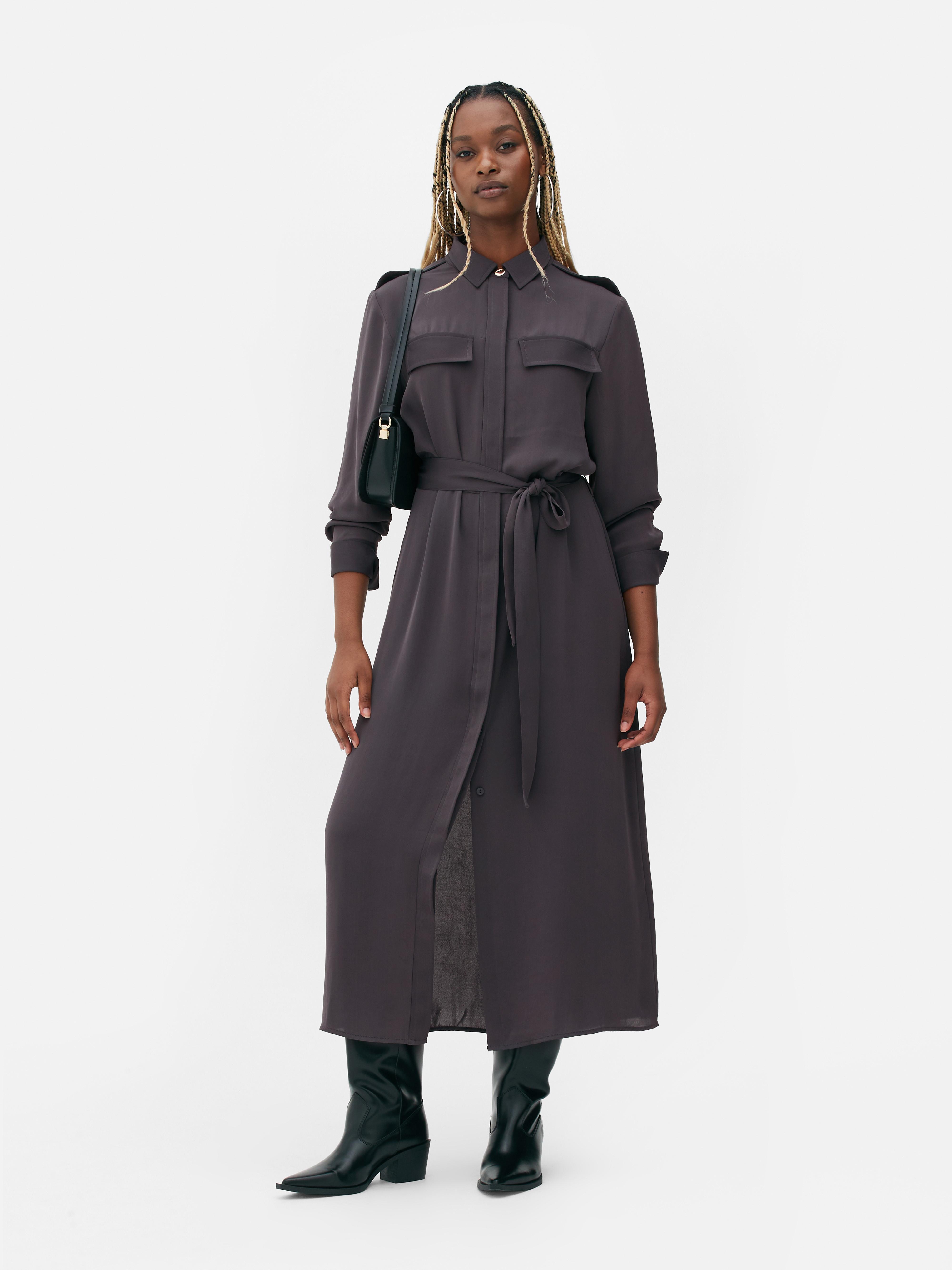 Utility Shirt Midi Dress