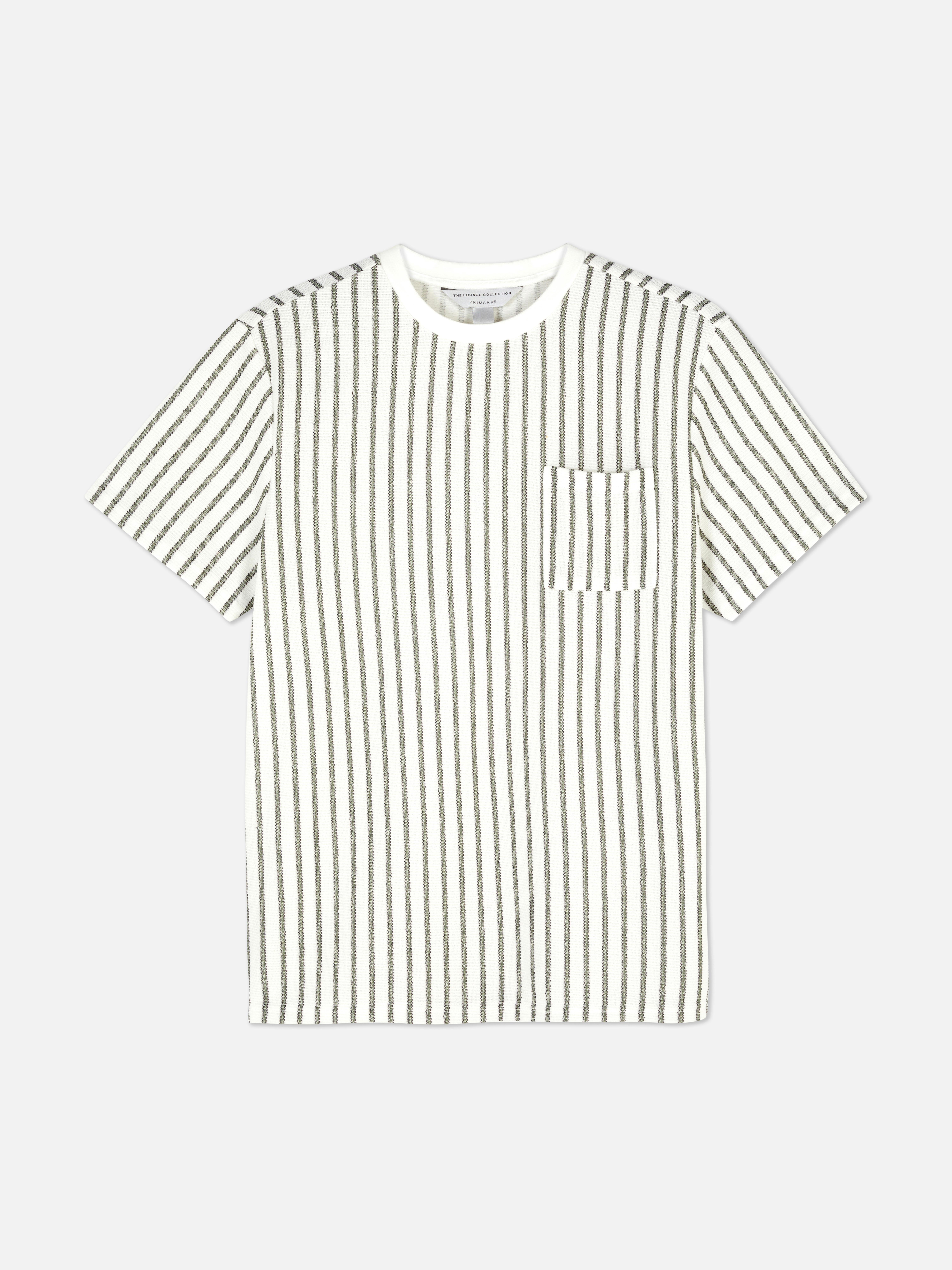 T-shirt de pyjama texturé à rayures