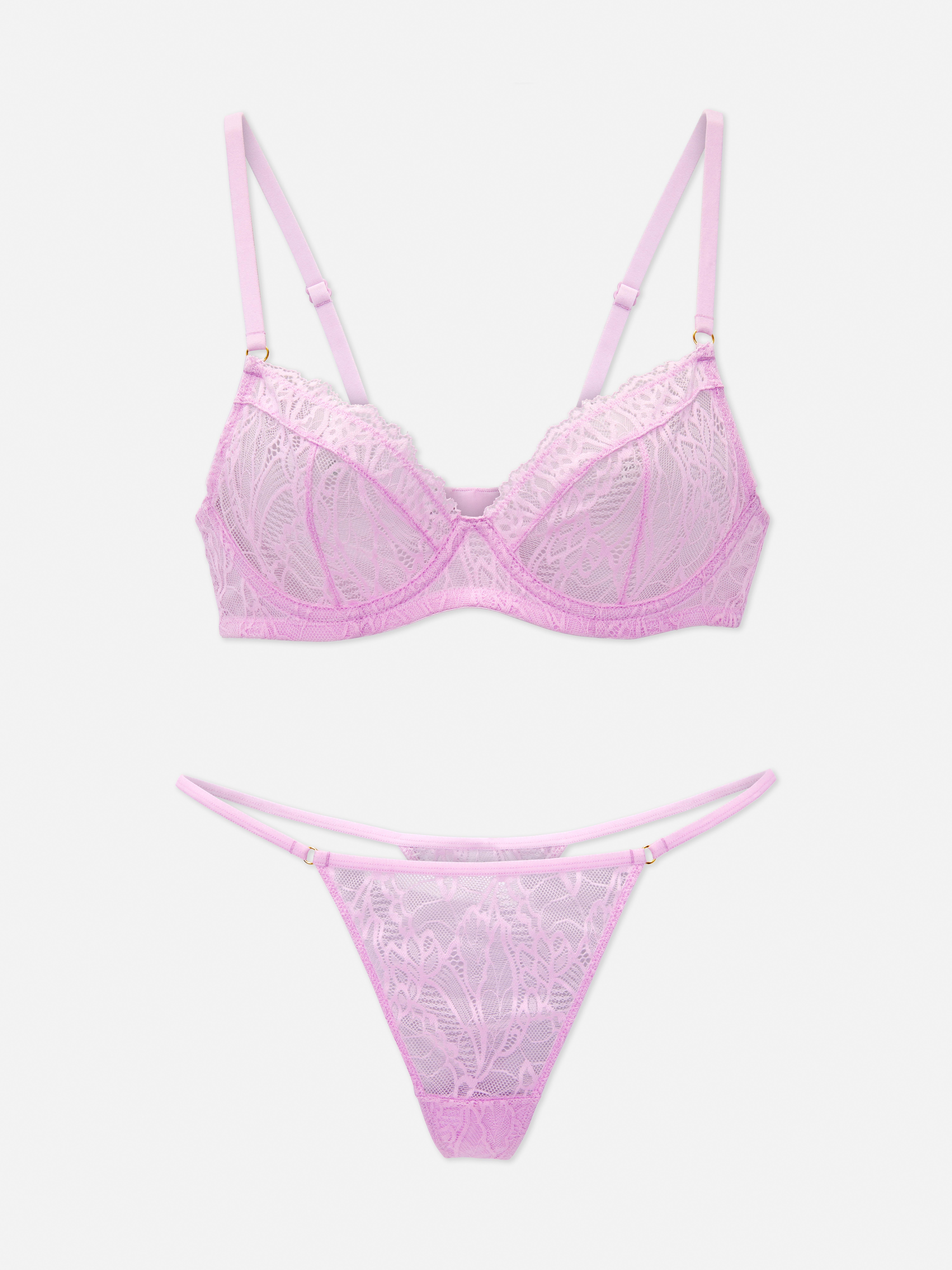 Lace Non-Padded Bra and G-String Set