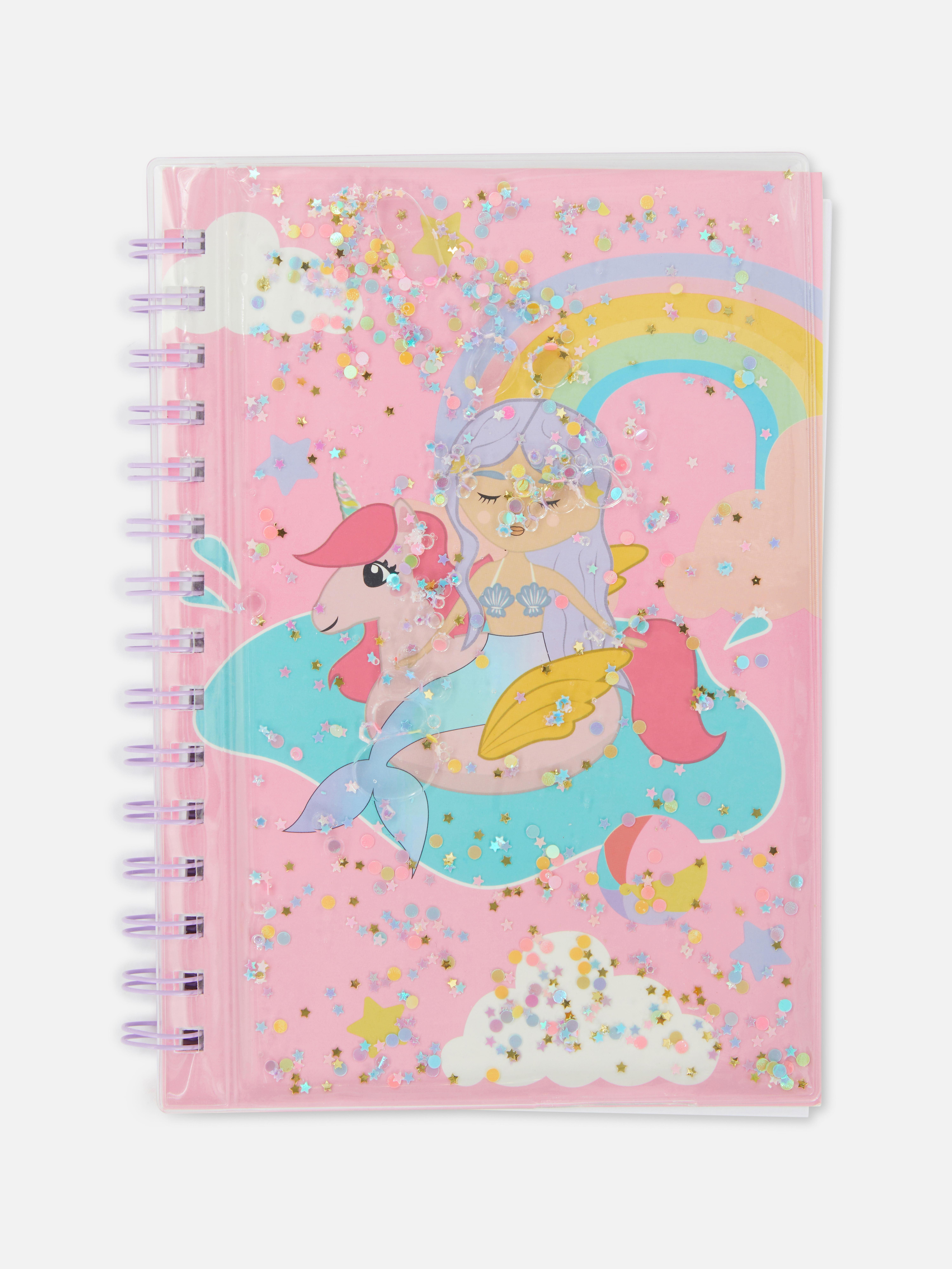 Cuaderno pautado A5 con sirena y unicornio