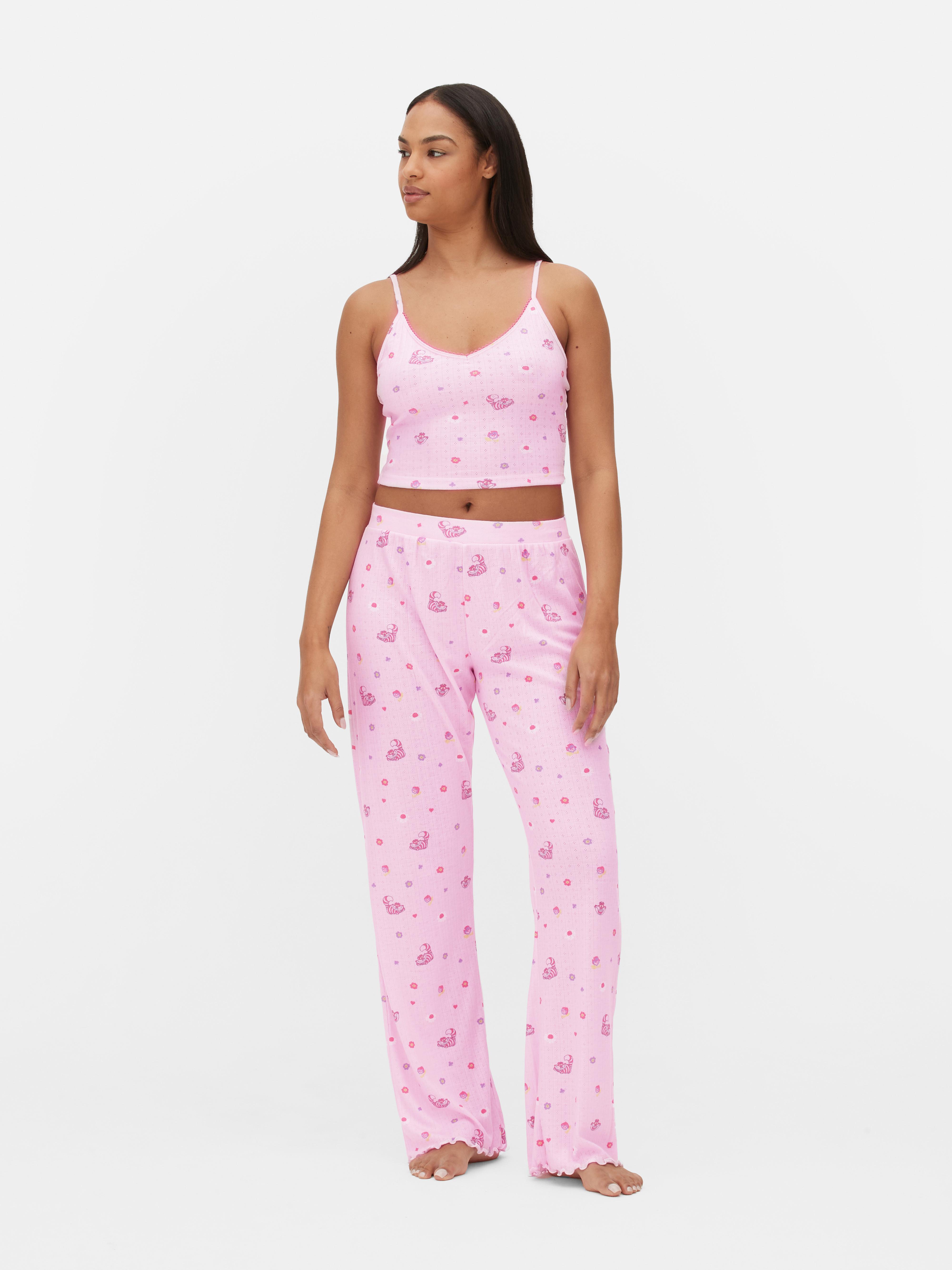 Floral Print Pointelle Jersey Pajama Set