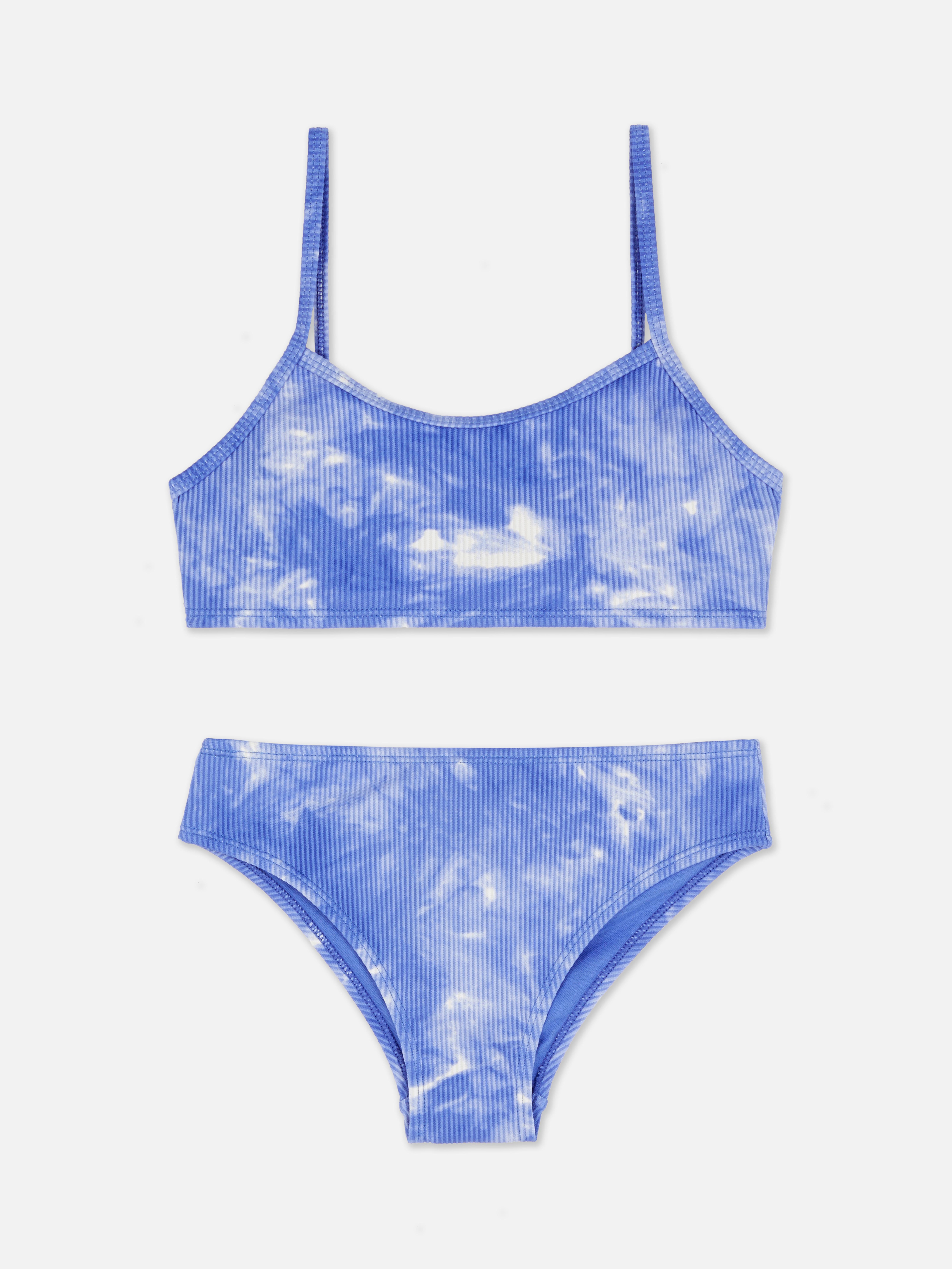 Bikini texturizado con estampado tie-dye
