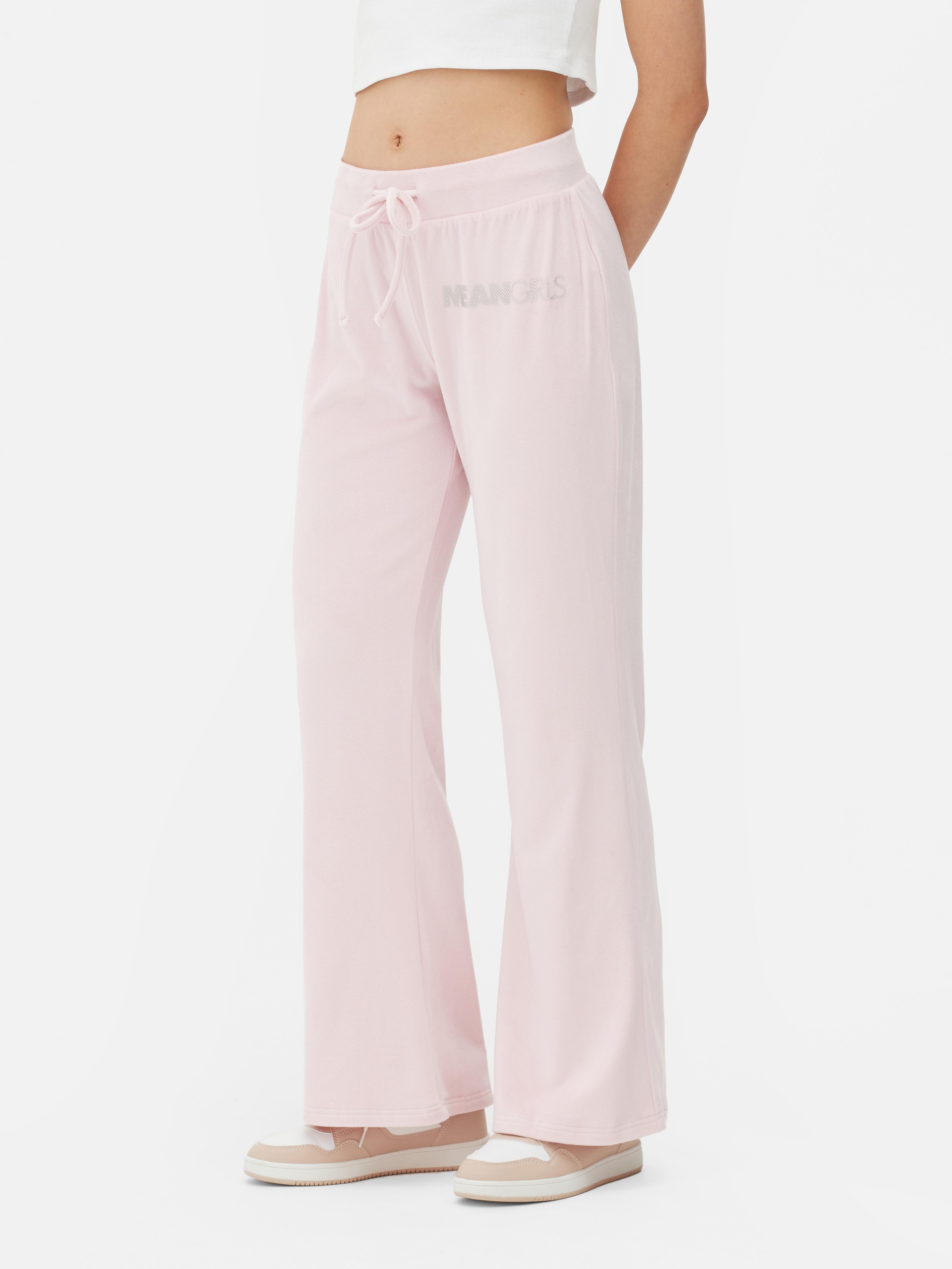 Womens Pink Mean Girls Velour Pyjama Bottoms