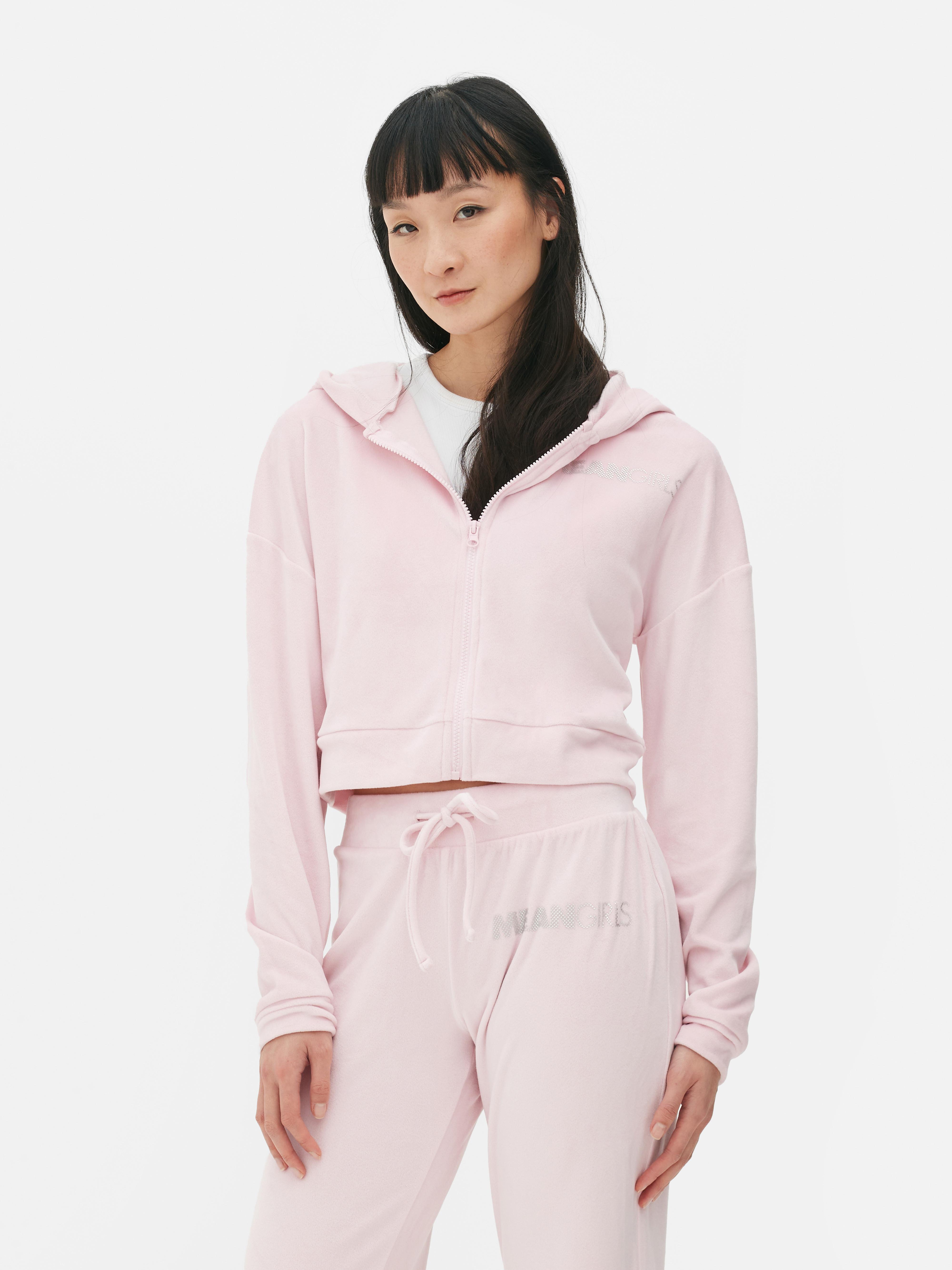 Womens Pink Mean Girls Lounge Cropped Hoodie