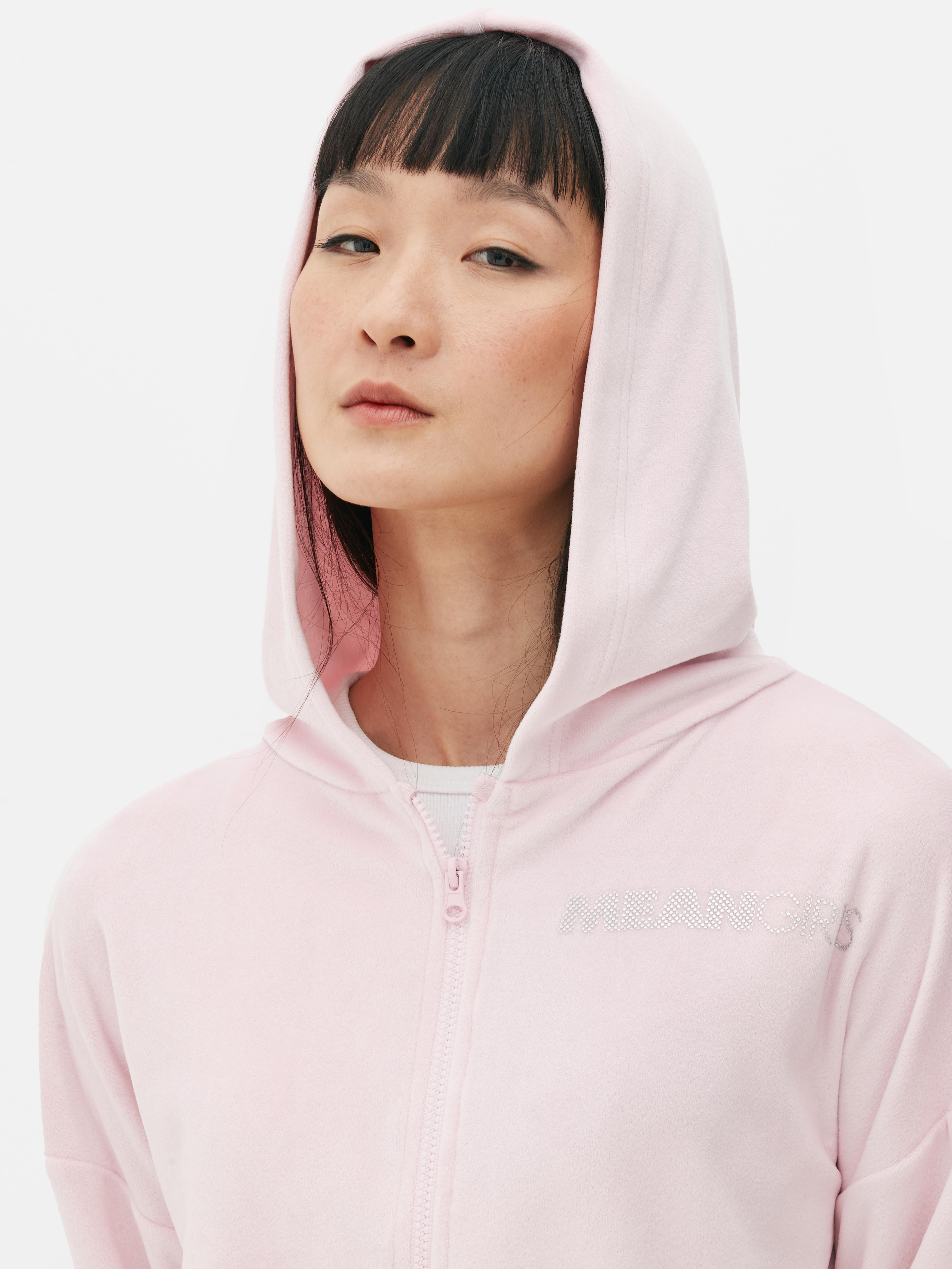 Womens Pink Mean Girls Lounge Cropped Hoodie