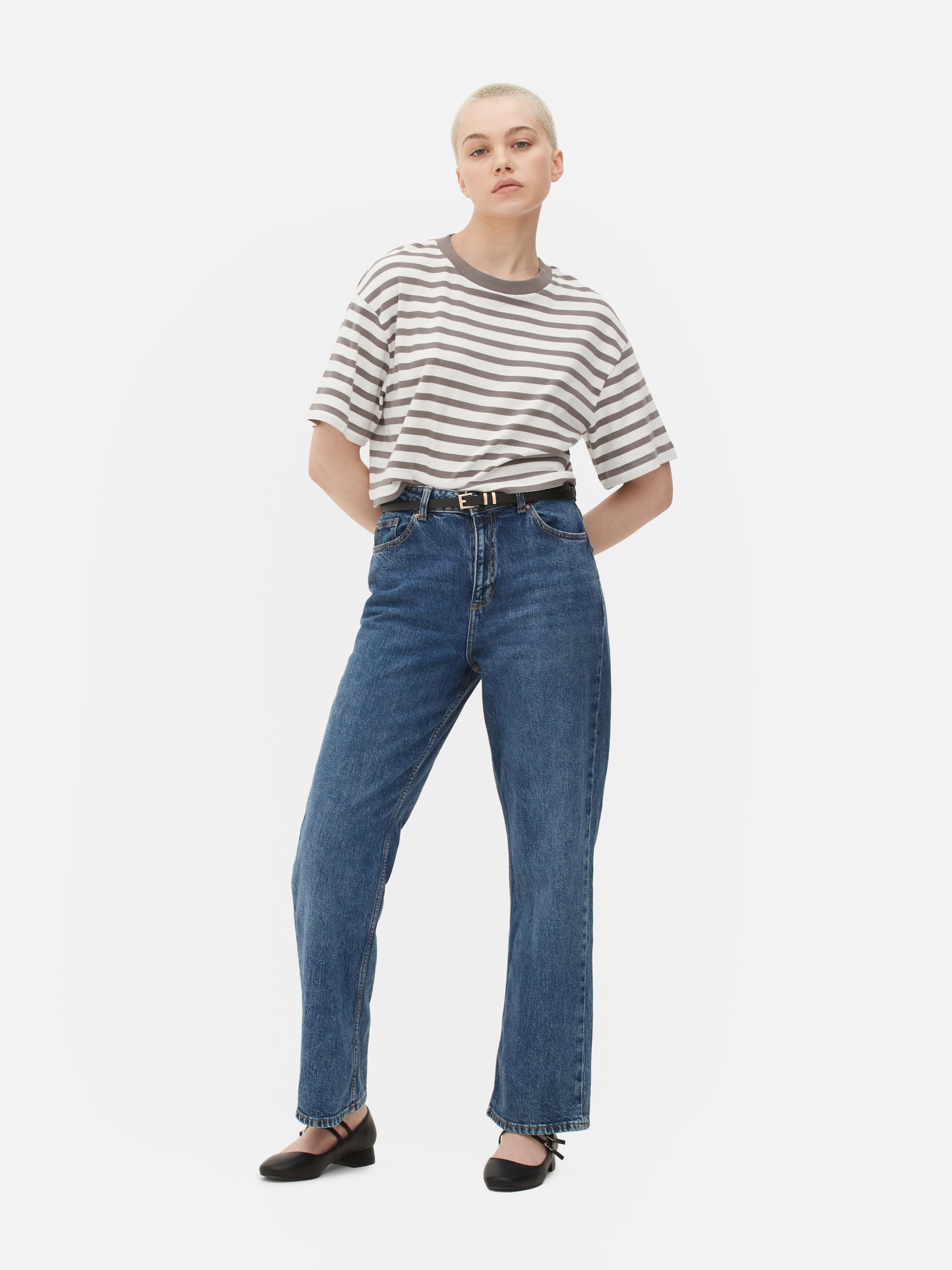 Striped Boxy Cropped T-Shirt