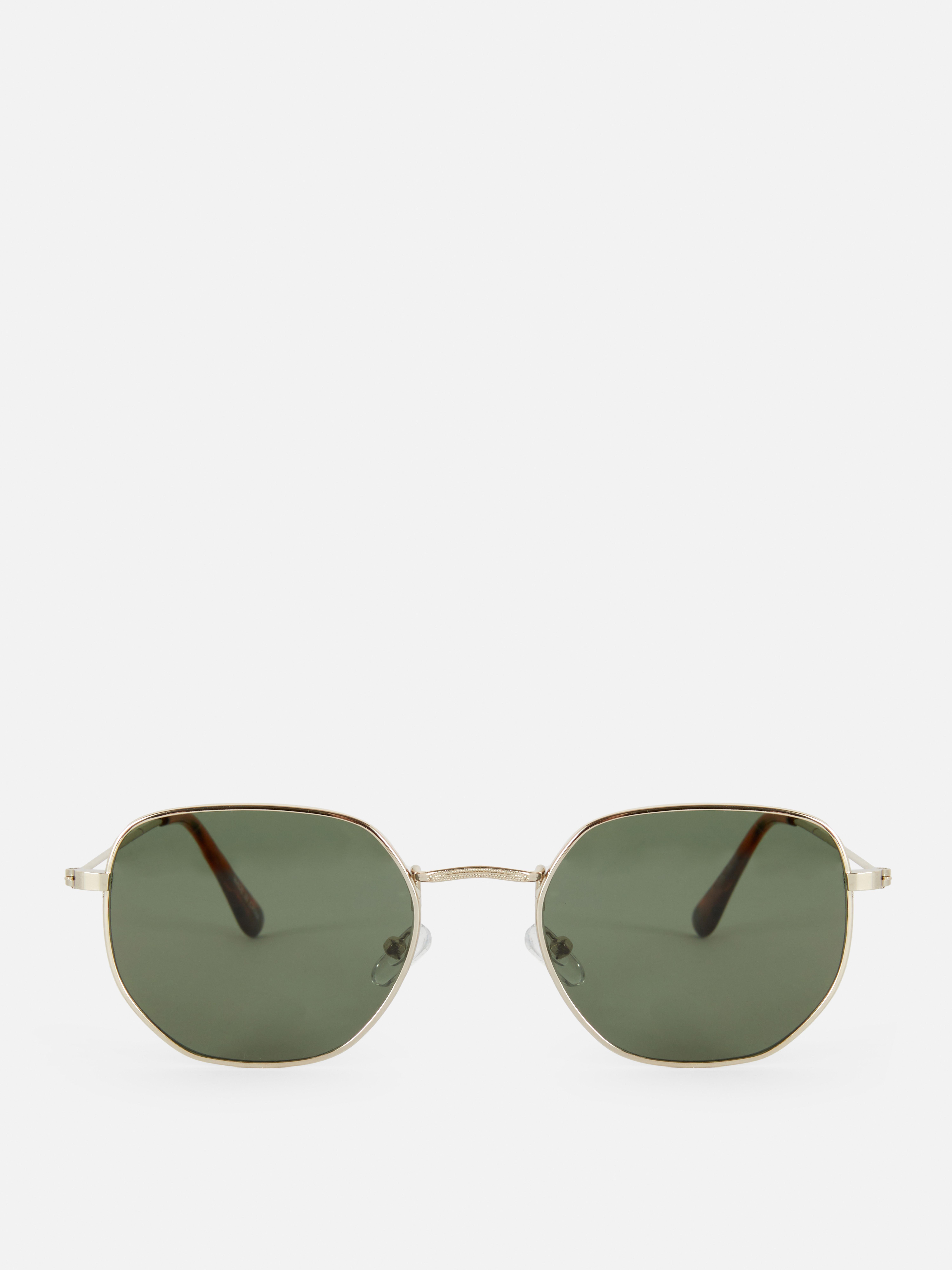 Šestihranné sluneční brýle s kovovými obroučkami