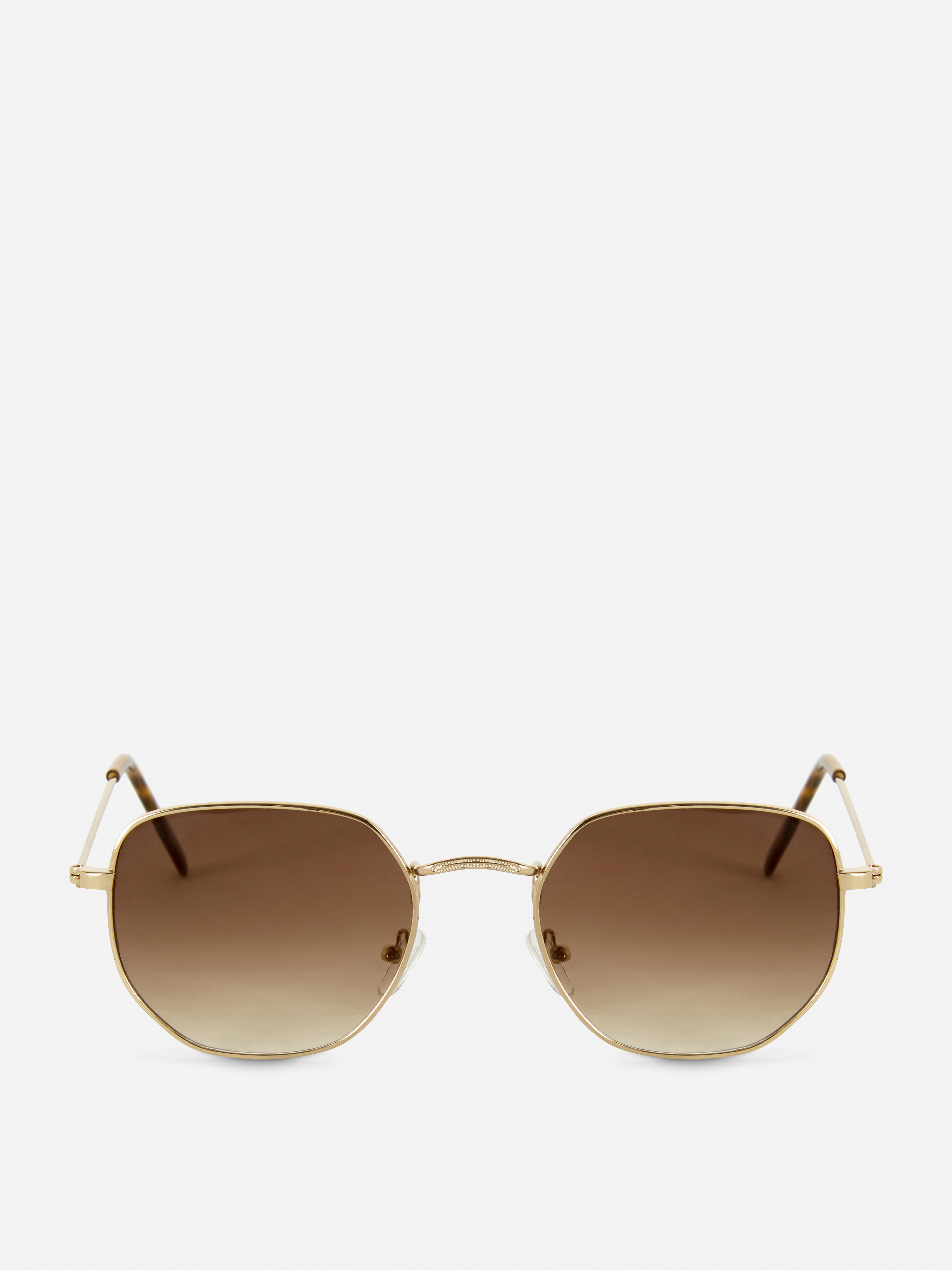 Šestihranné sluneční brýle s kovovými obroučkami